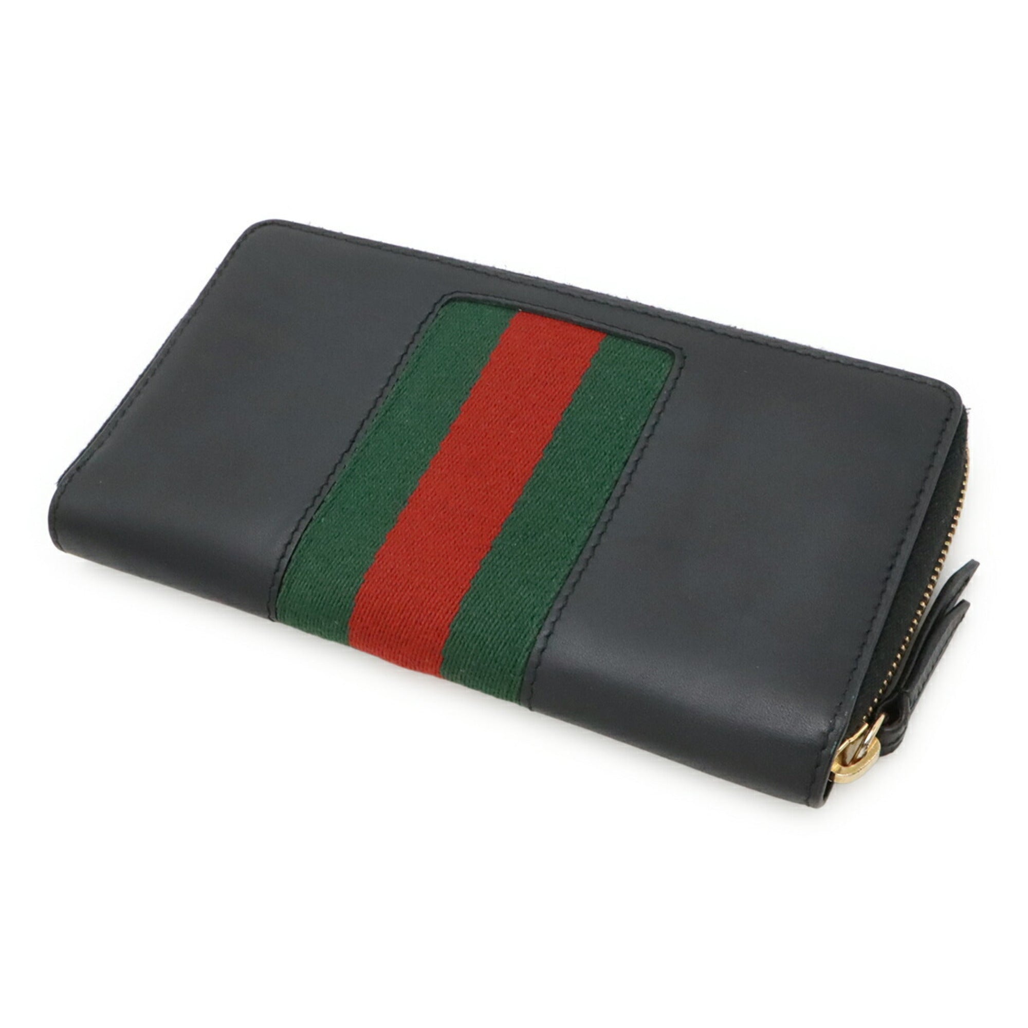 Gucci Black Green Red Color Leather Coin Purse/Coin Case (Pre-Owned)