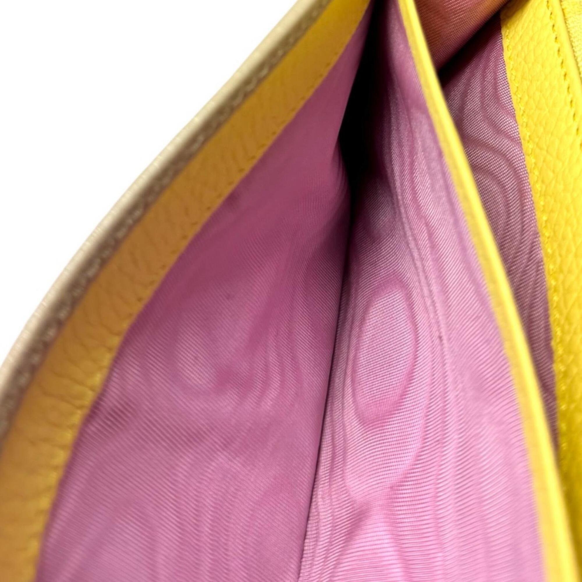 Gucci Beige Purple Yellow Leather Coin Purse/Coin Case (Pre-Owned)