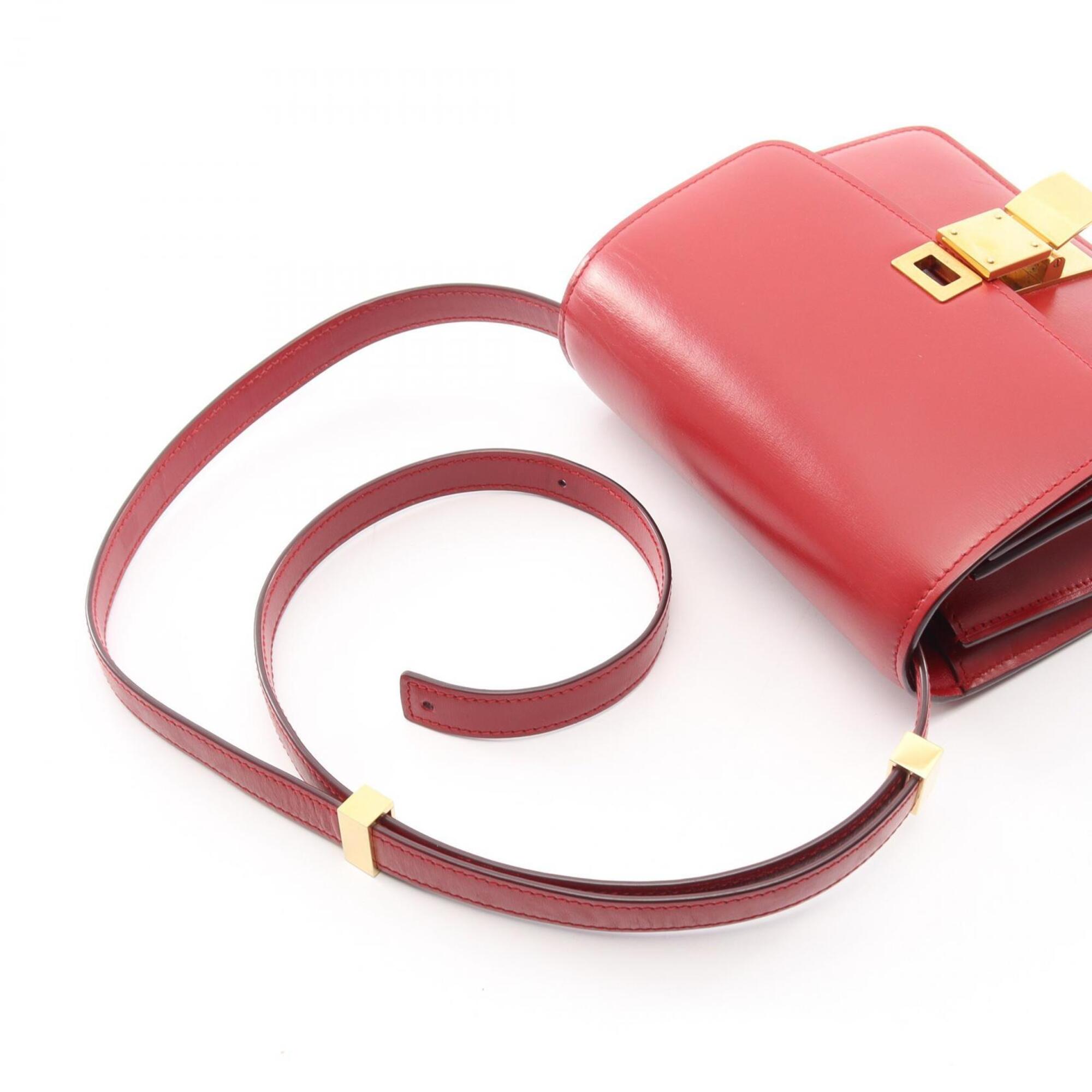 Celine Red Color Leather Handbag Shoulder Bag (Pre-Owned)