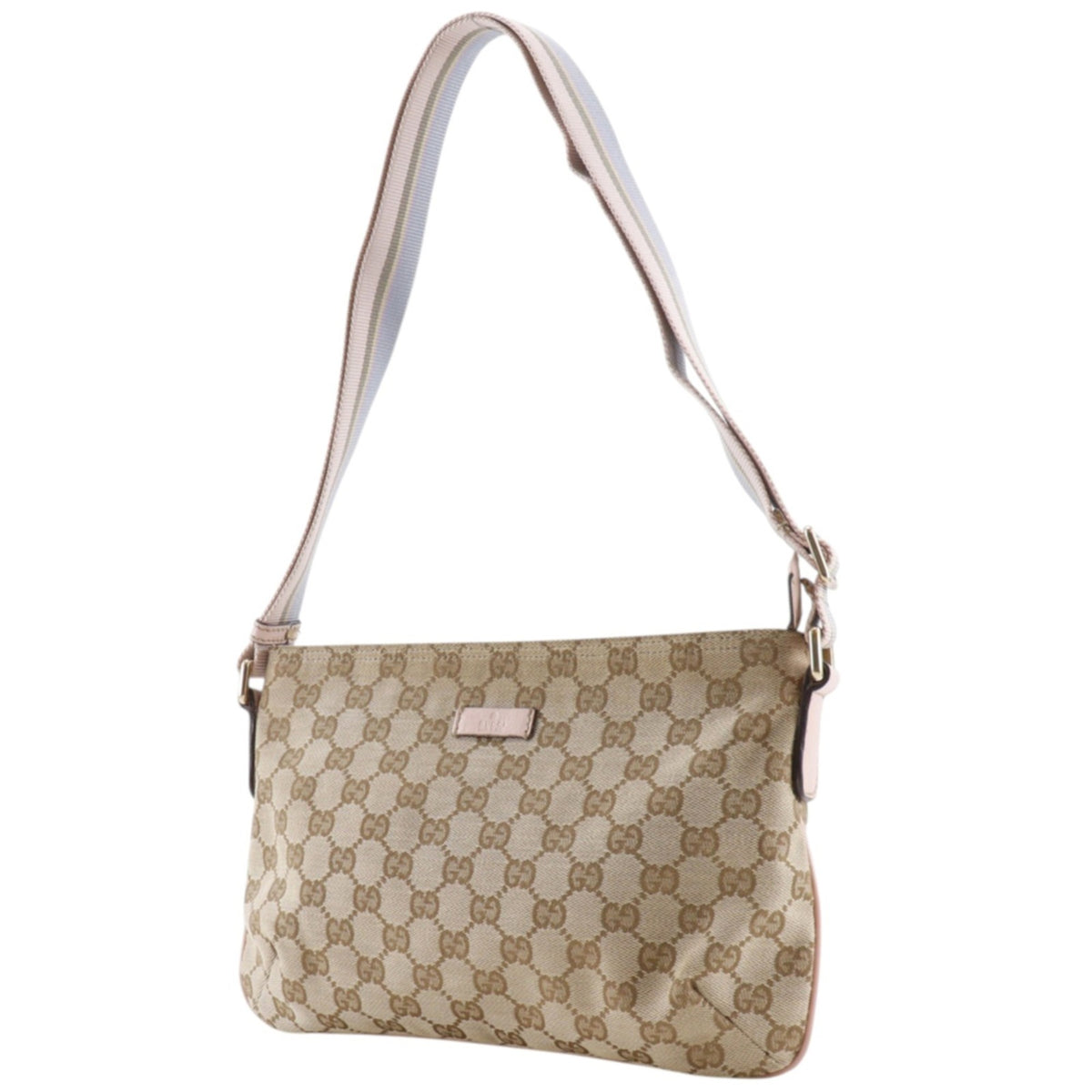 Gucci Gg Canvas Brown Pink Gg Canvas Shoulder Bag (Pre-Owned)
