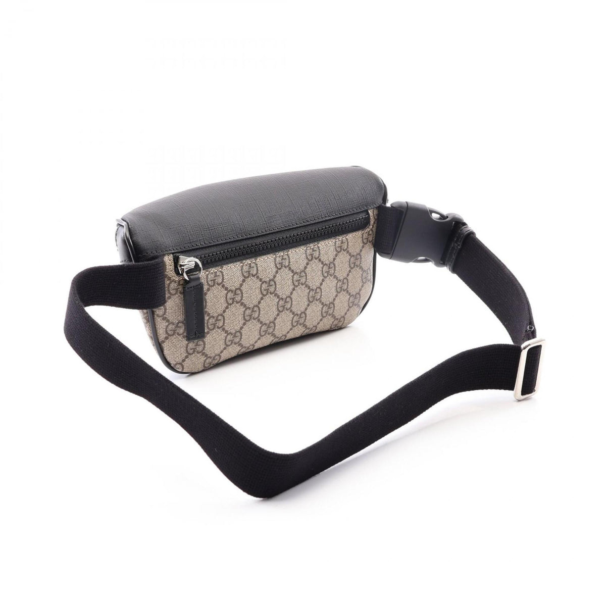 Gucci Beige Black Gg Supreme Leather Fanny Pack (Pre-Owned)