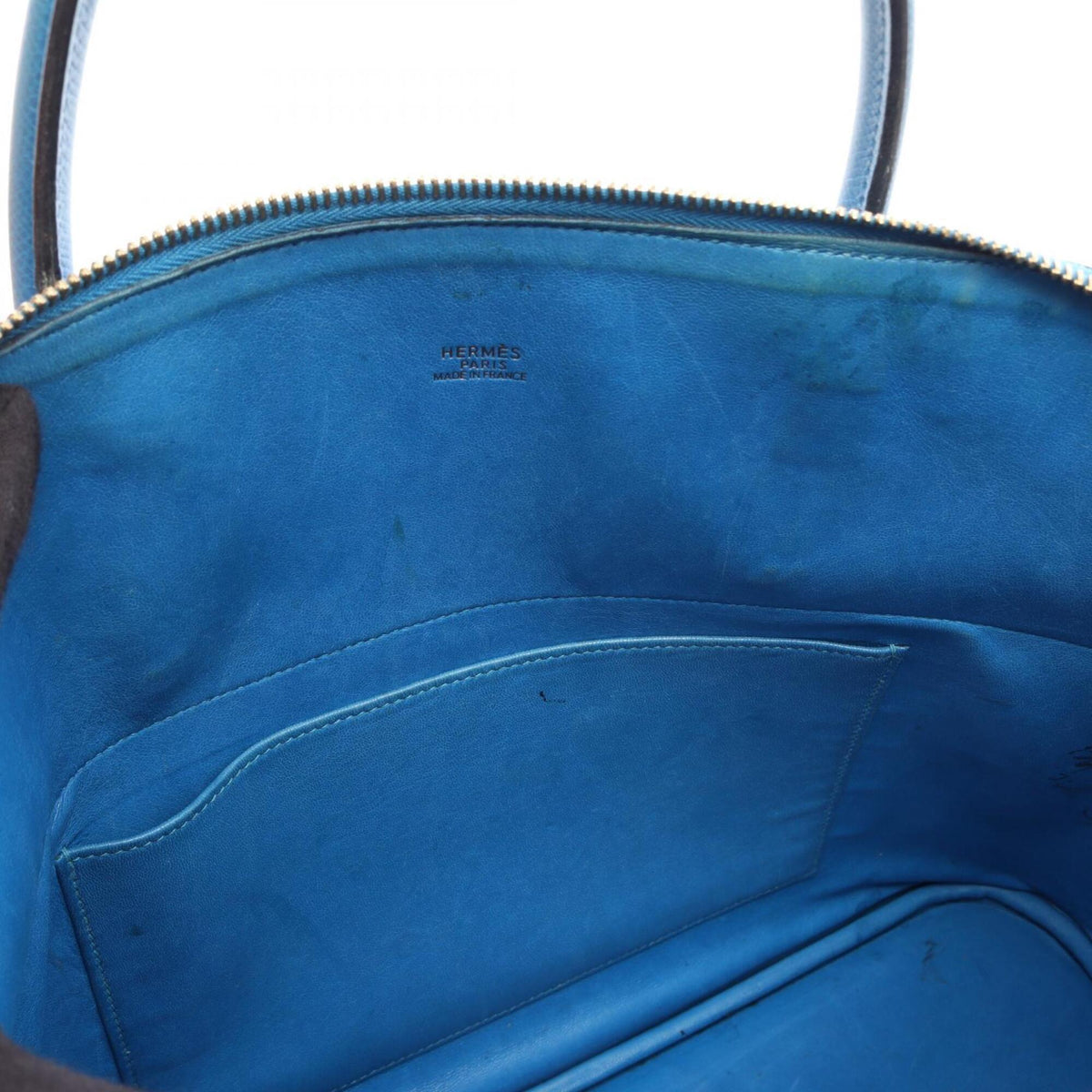 Hermes Blue Courchevel Leather Handbag (Pre-Owned)
