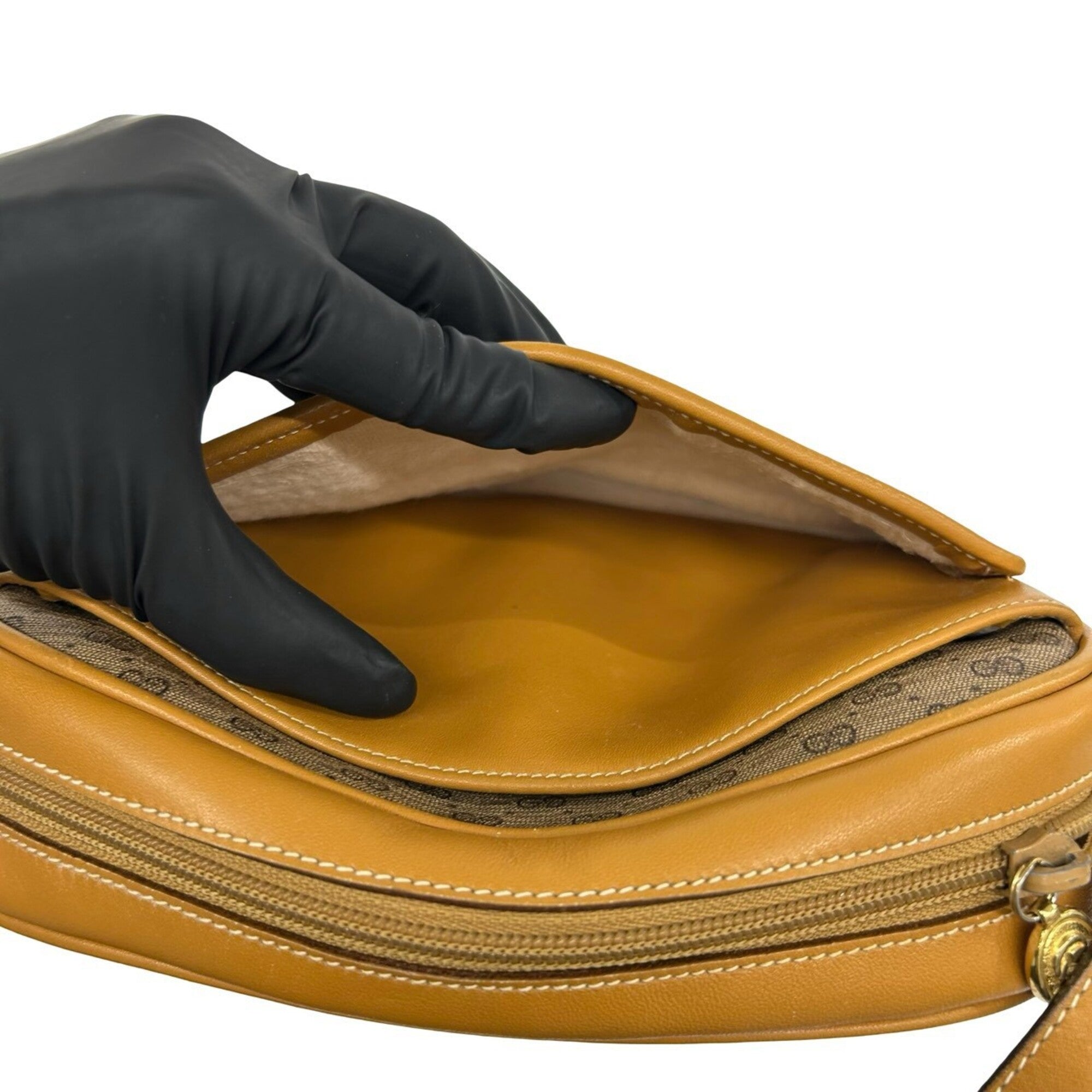 Gucci Brown Leather Pvc Pochette Shoulder Bag (Pre-Owned)