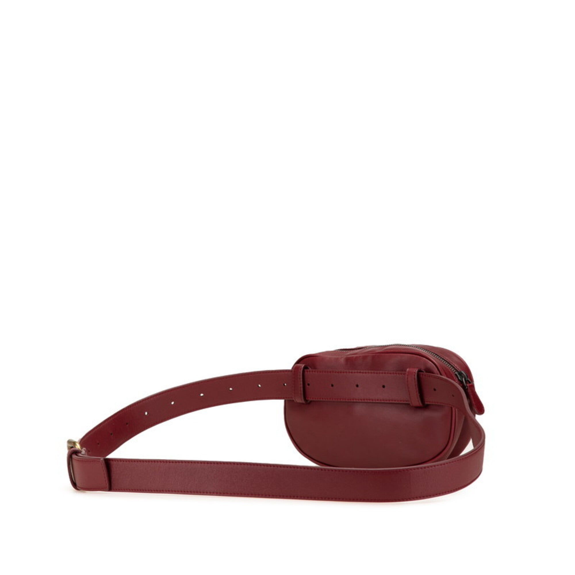 Bottega Veneta Bordeaux Red Color Wine Leather Fanny Pack (Pre-Owned)