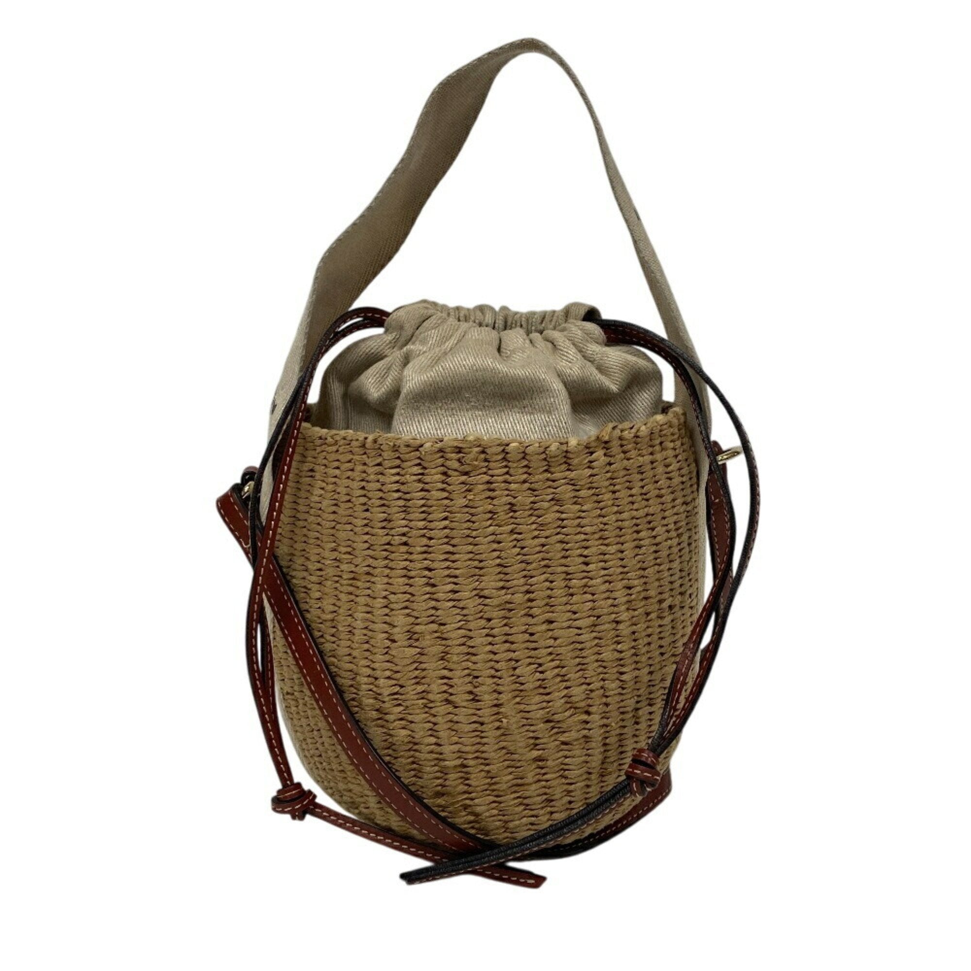 Chloé Beige Brown Leather Paper Basket Shoulder Bag (Pre-Owned)