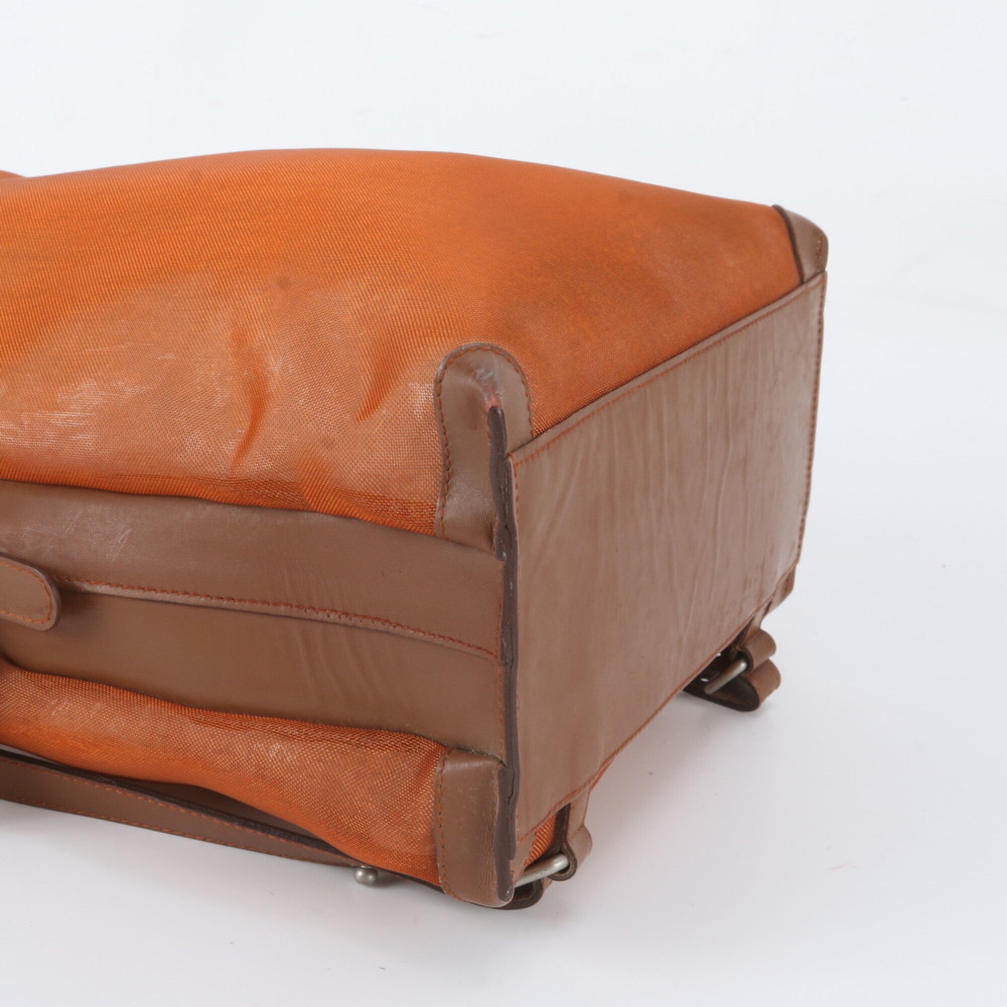 Loewe Brown Orange Leather Backpack Shoulder Bag (Pre-Owned)