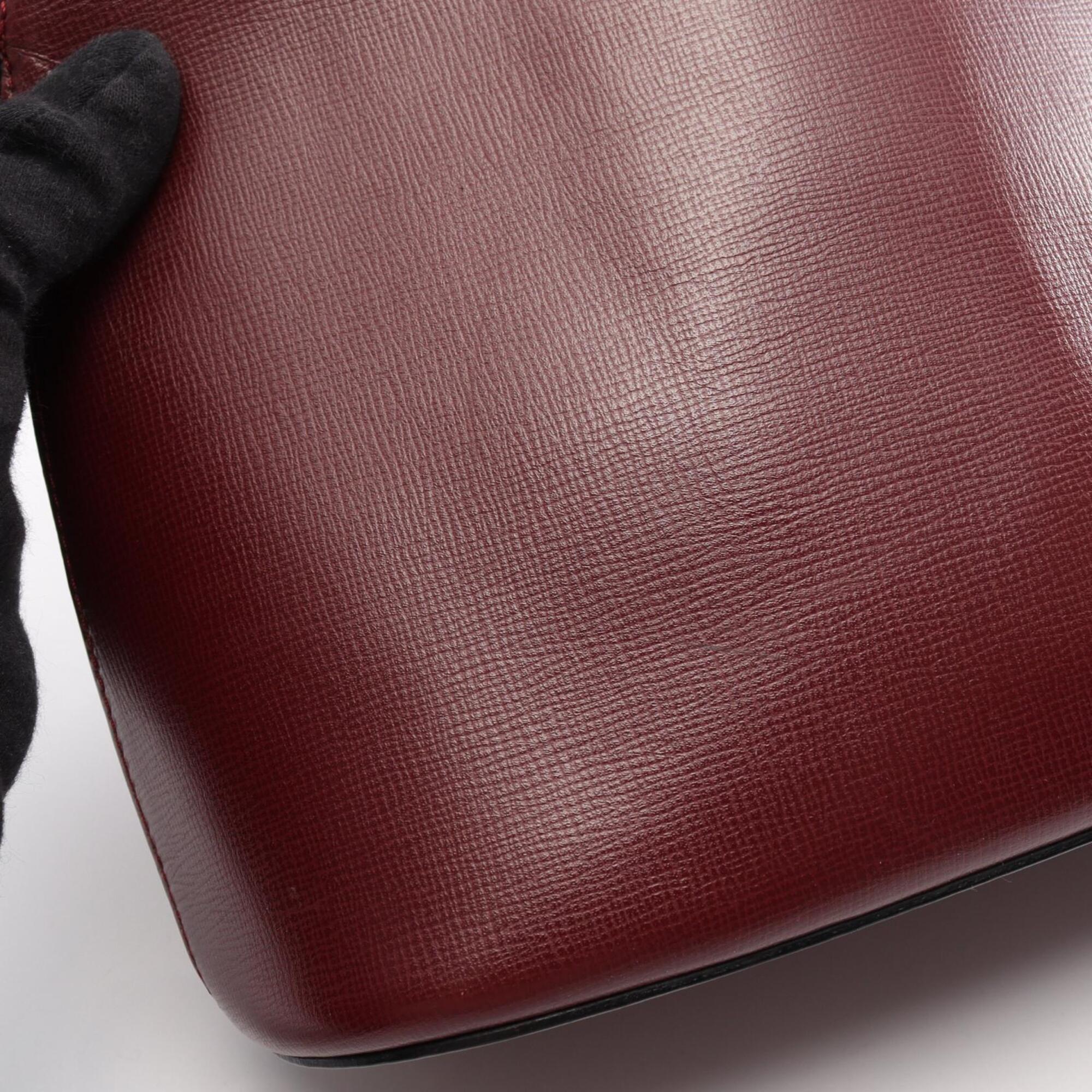 Cartier Bordeaux Leather Handbag Shoulder Bag (Pre-Owned)