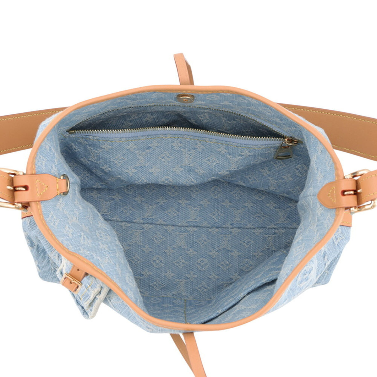 Louis Vuitton Collection Sky Blue Monogram Denim Handbag Shoulder Bag (Pre-Owned)
