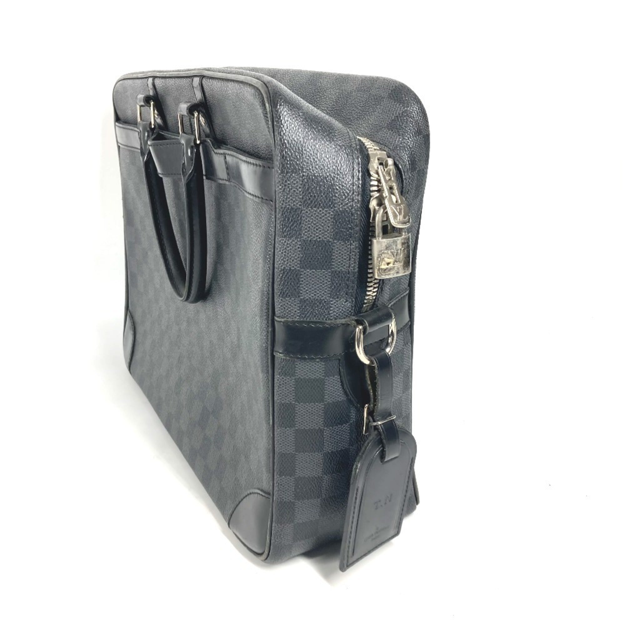 Louis Vuitton Black Damier Graphite Handbag Tote Bag (Pre-Owned)