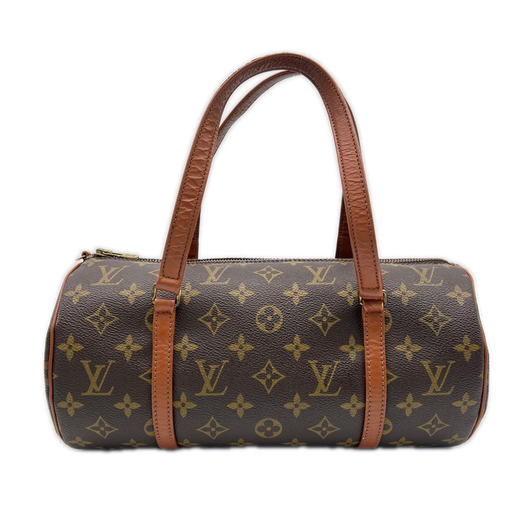 Louis Vuitton Monogram Beige Brown Coated Canvas Leather Handbag (Pre-Owned)