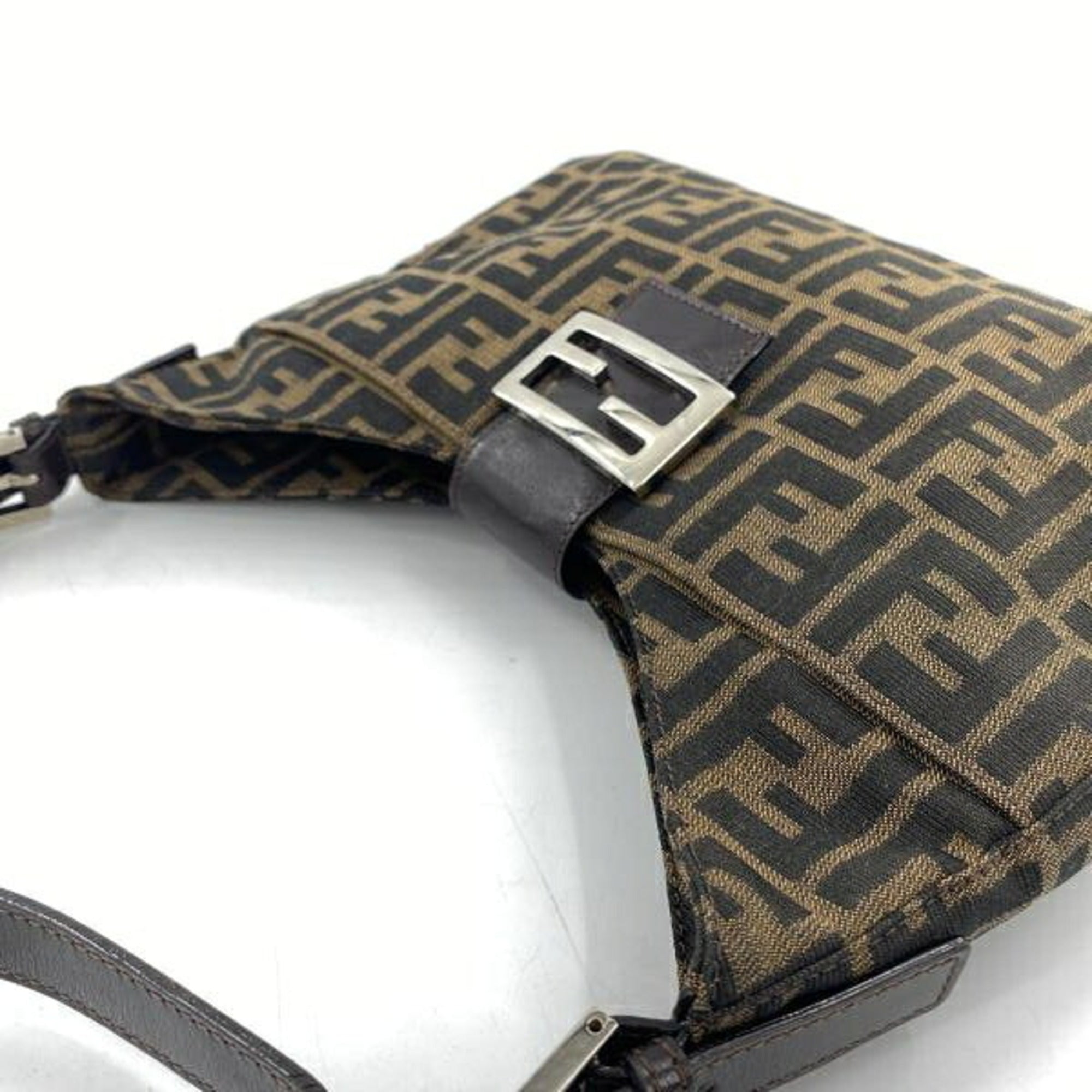 Fendi Zucca Brown Zucca Shoulder Bag (Pre-Owned)