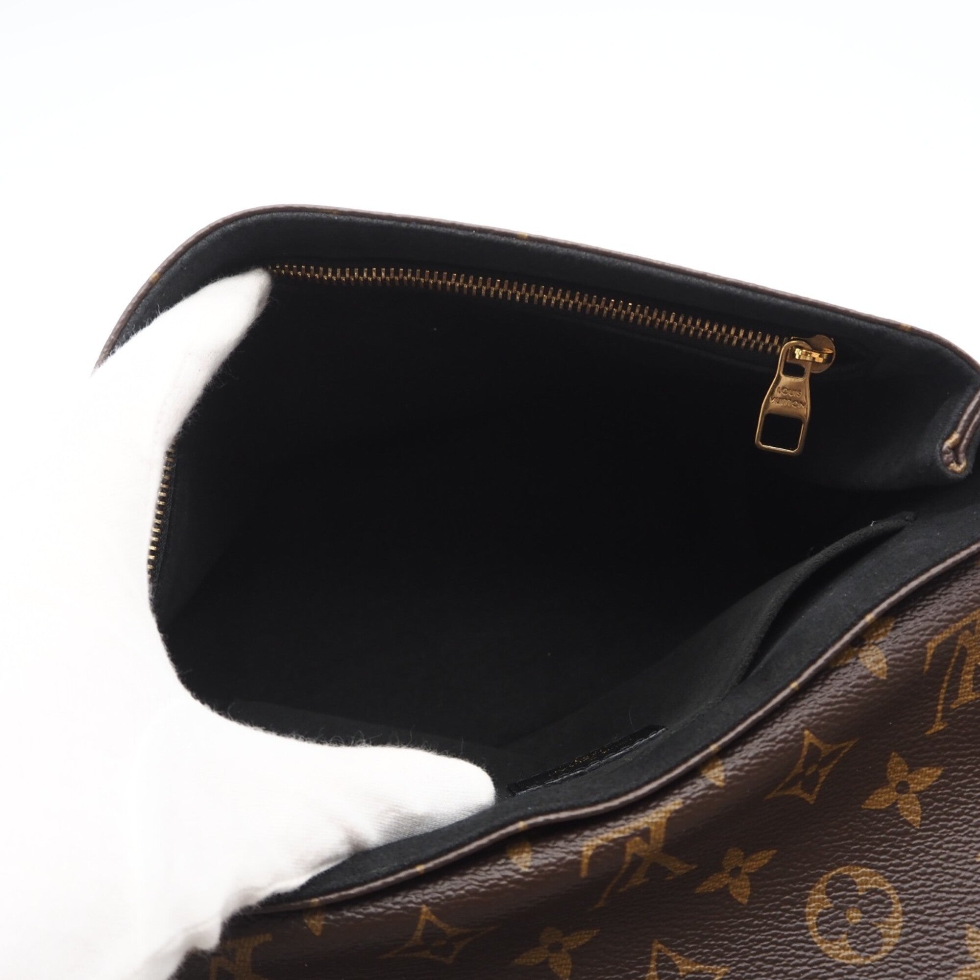Louis Vuitton Beige Black Brown Coated Canvas Leather Shoulder Bag (Pre-Owned)