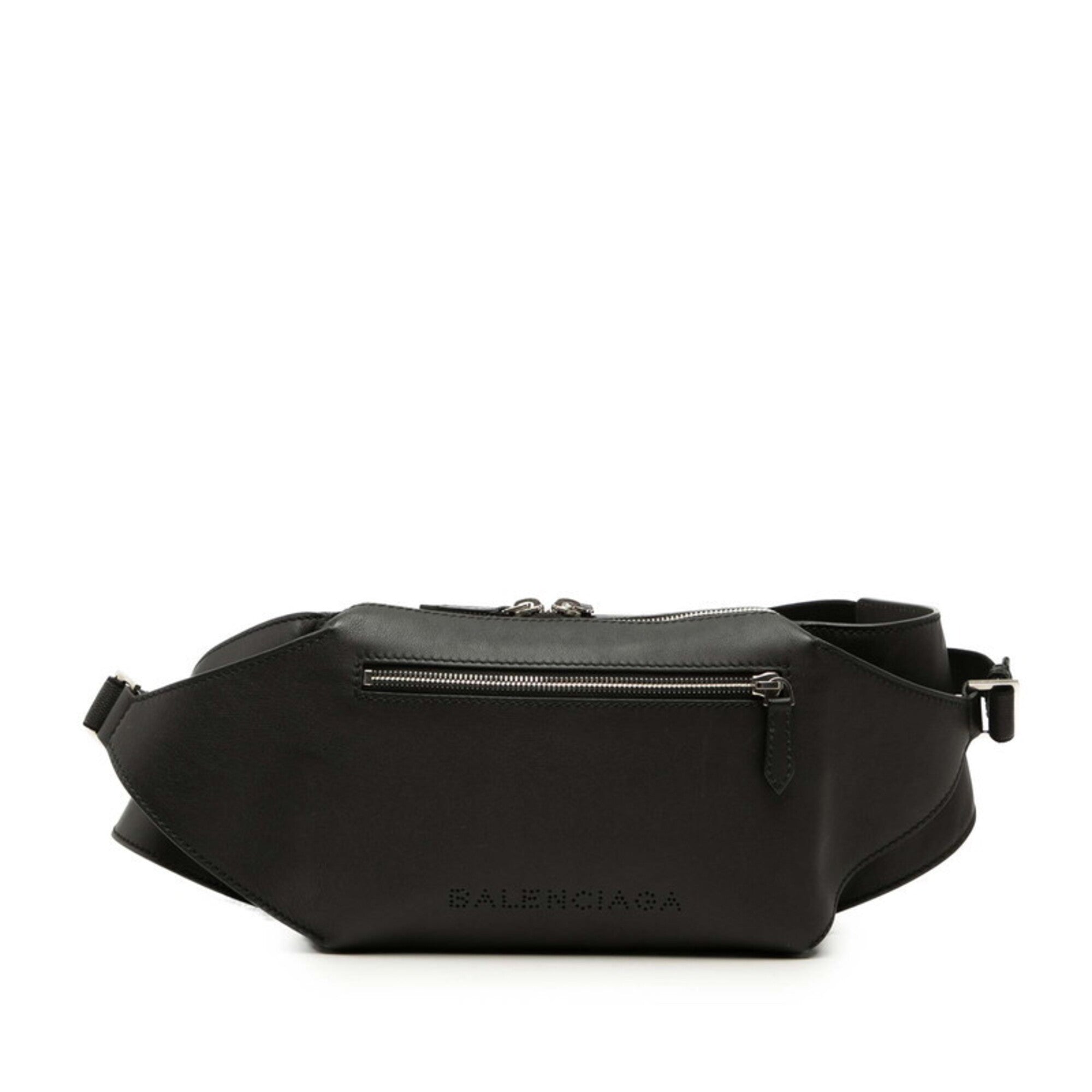 Balenciaga Black Leather Fanny Pack Sling Bag (Pre-Owned)