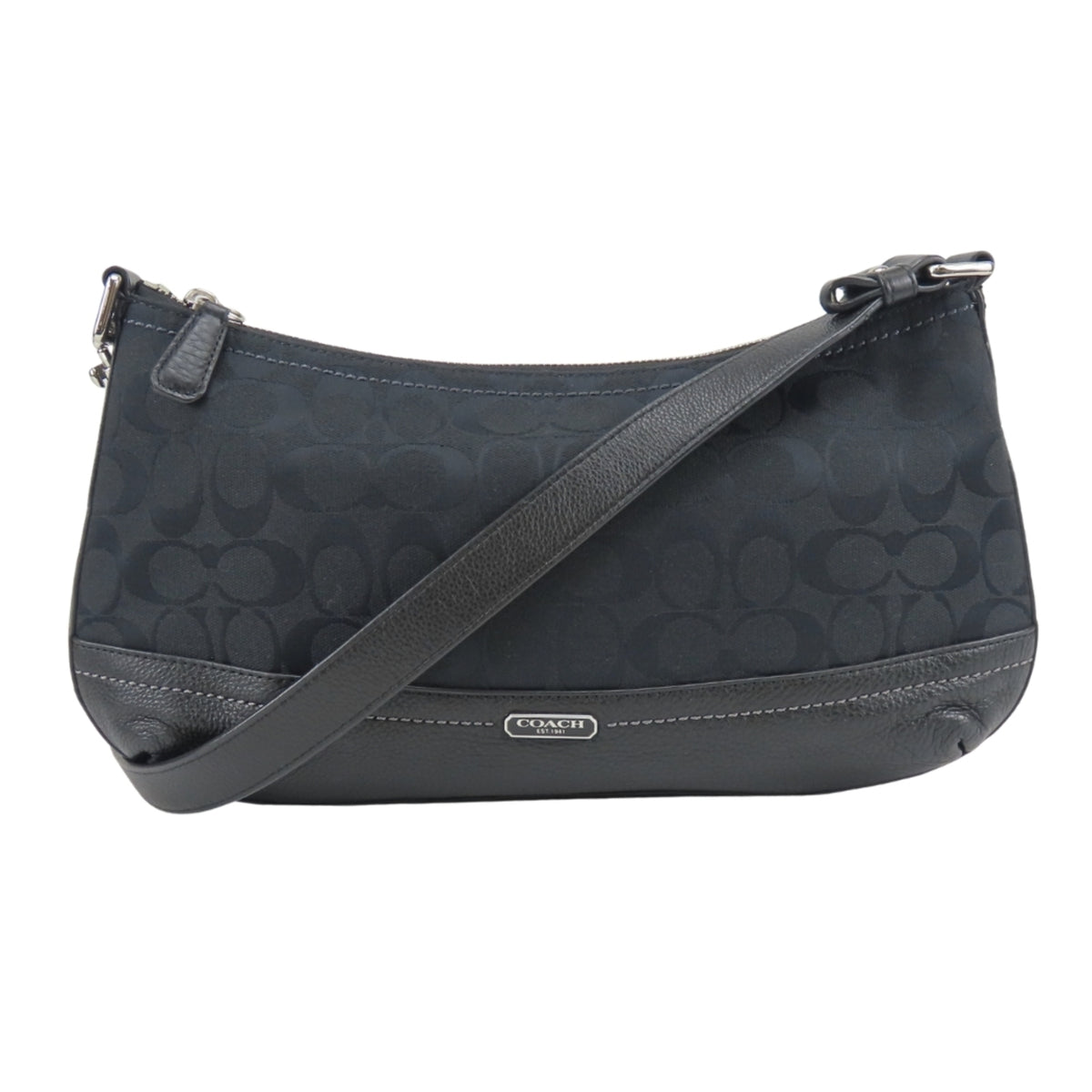 Coach Black Signature Line Shoulder Bag (Pre-Owned)