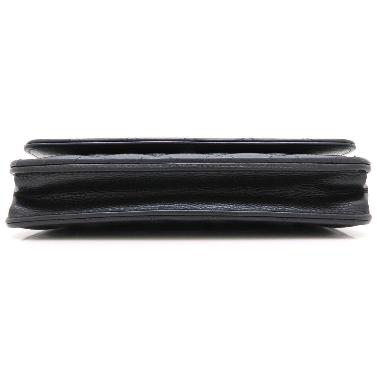 Chanel Black Grained Calfskin Chain/Shoulder Wallet (Pre-Owned)