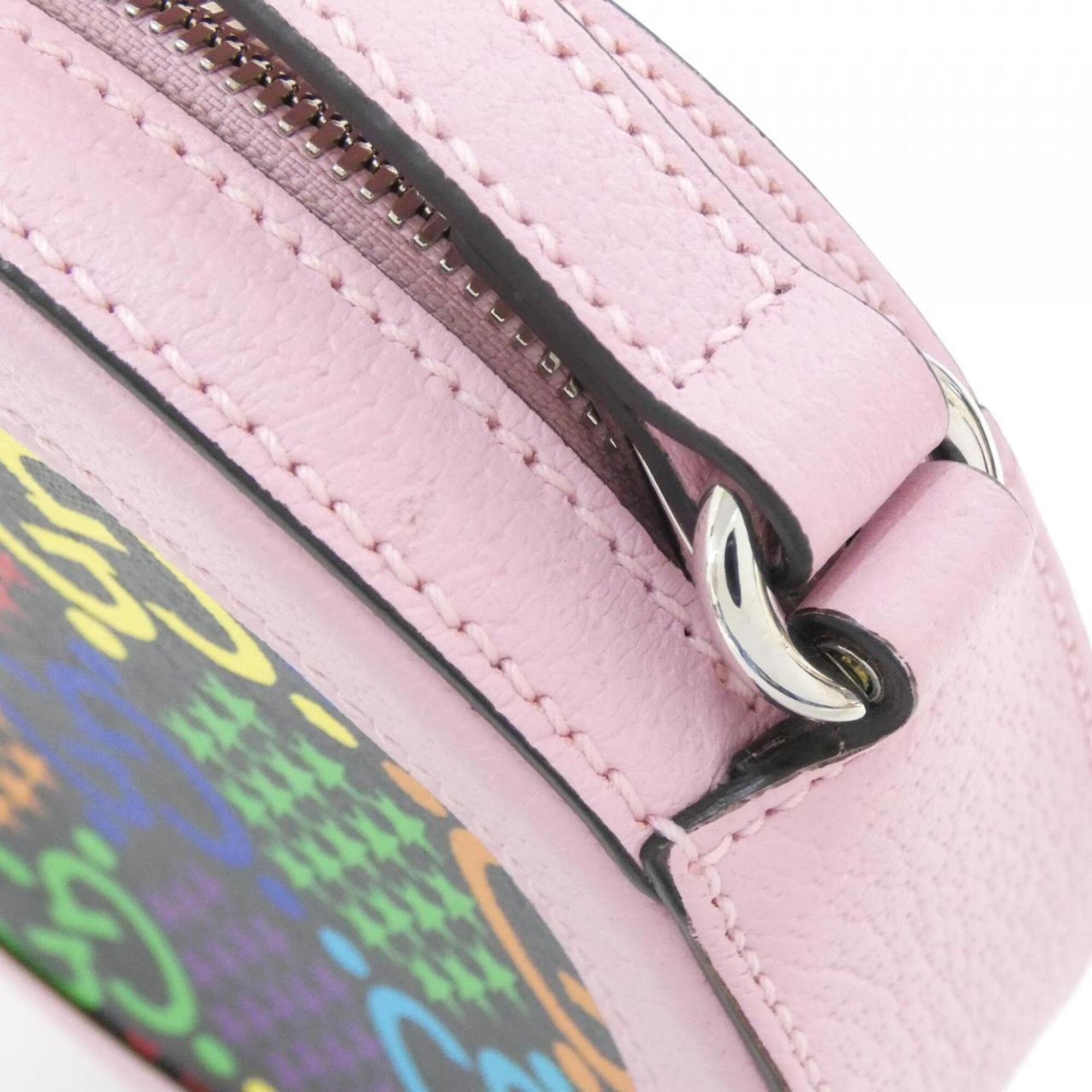 Gucci Black Multi-Color Pink Leather Shoulder Bag (Pre-Owned)