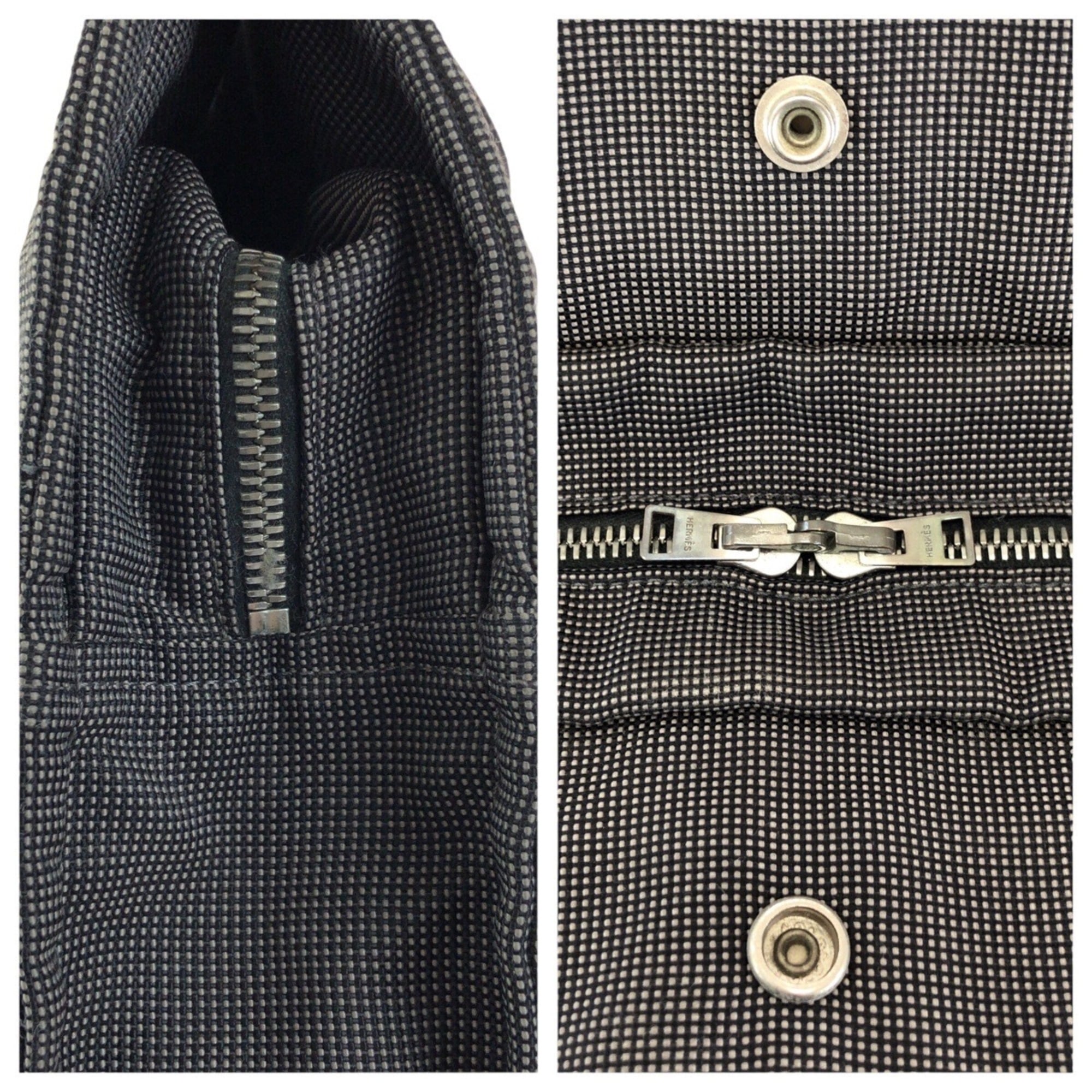 Hermes Gray Polyamide Polyester Handbag Tote Bag (Pre-Owned)
