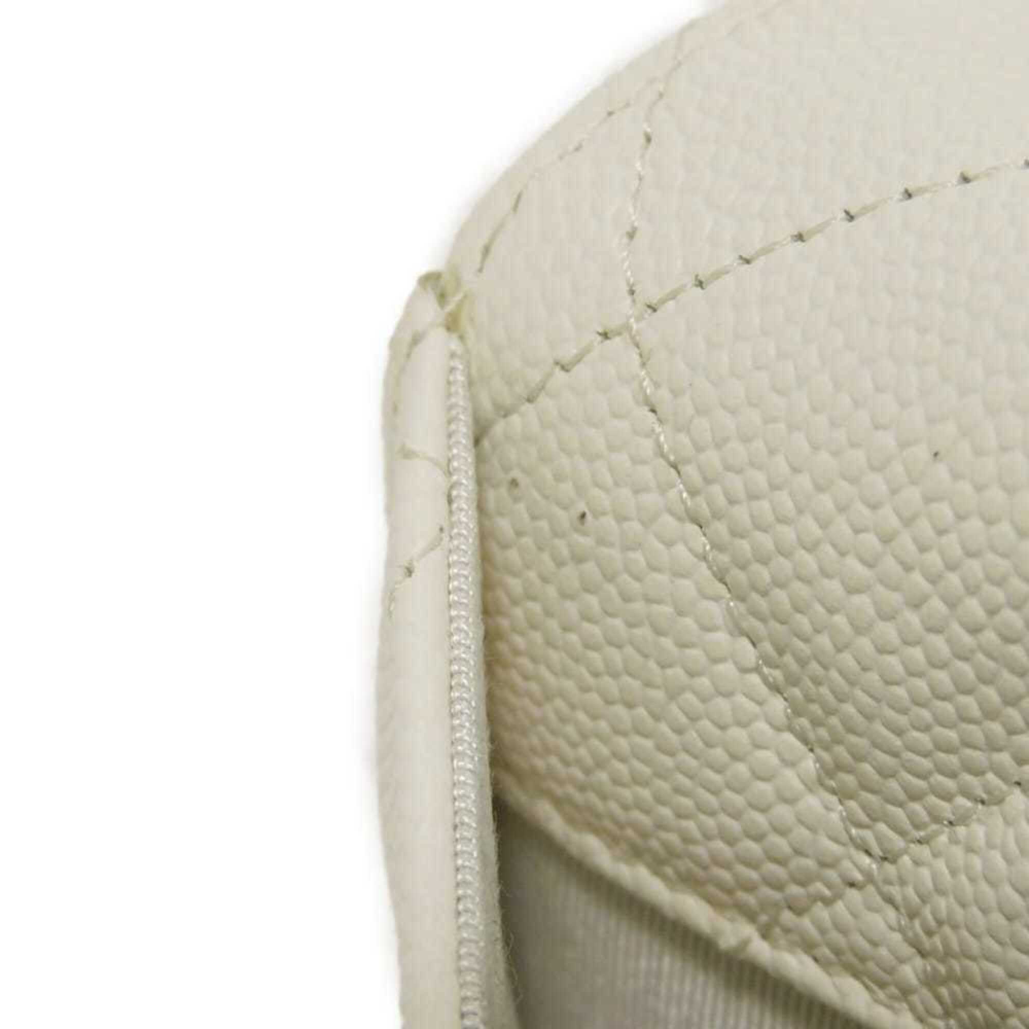 Chanel White Leather Wallet (Tri-Fold) (Pre-Owned)