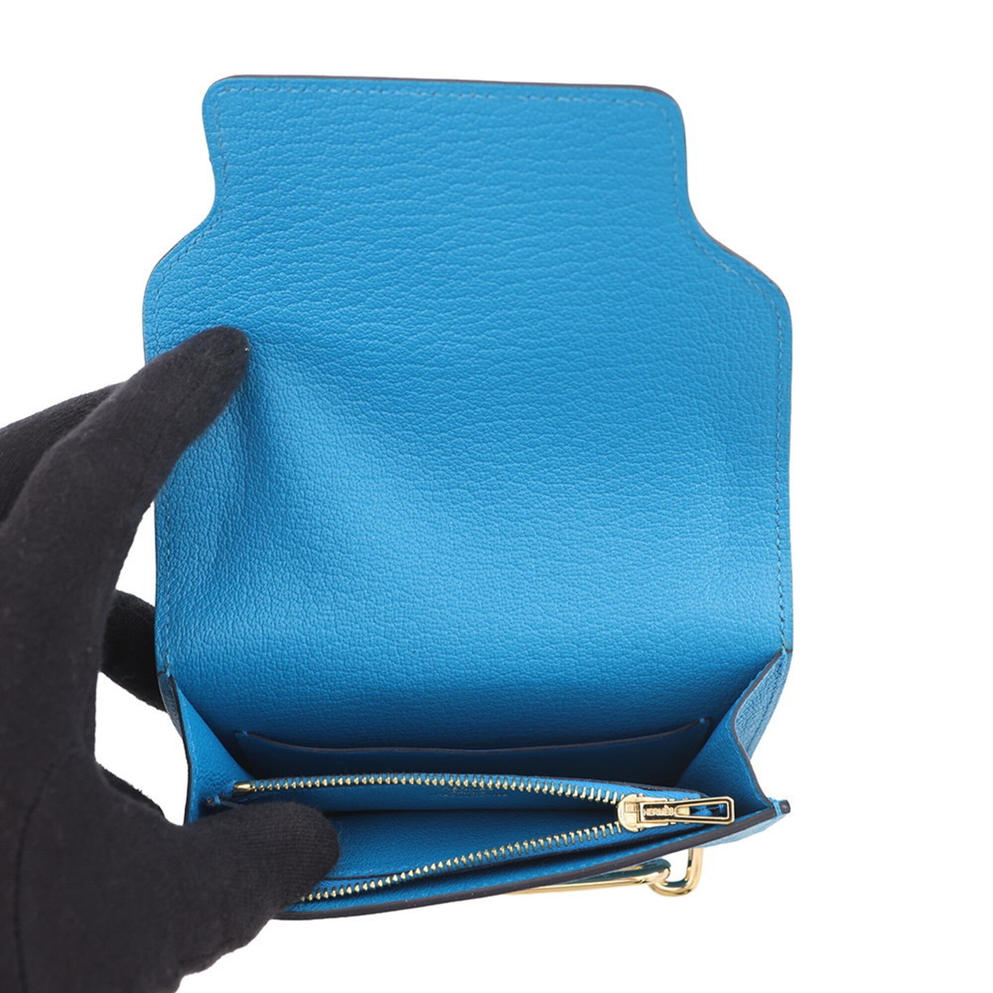 Hermes Chevre Myzore Leather Coin Purse/Coin Case (Pre-Owned)