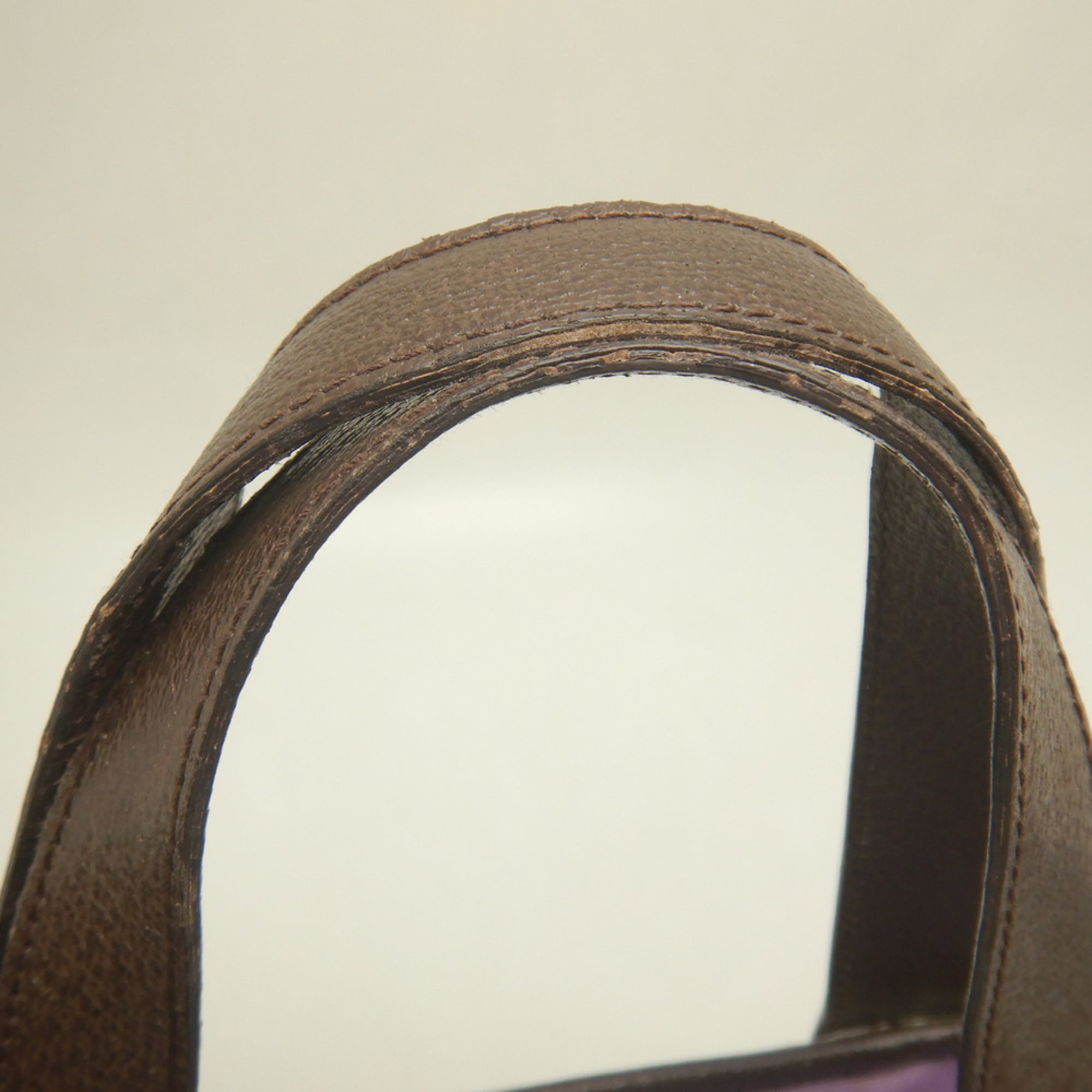 Bvlgari Beige Brown Canvas Leather Handbag (Pre-Owned)
