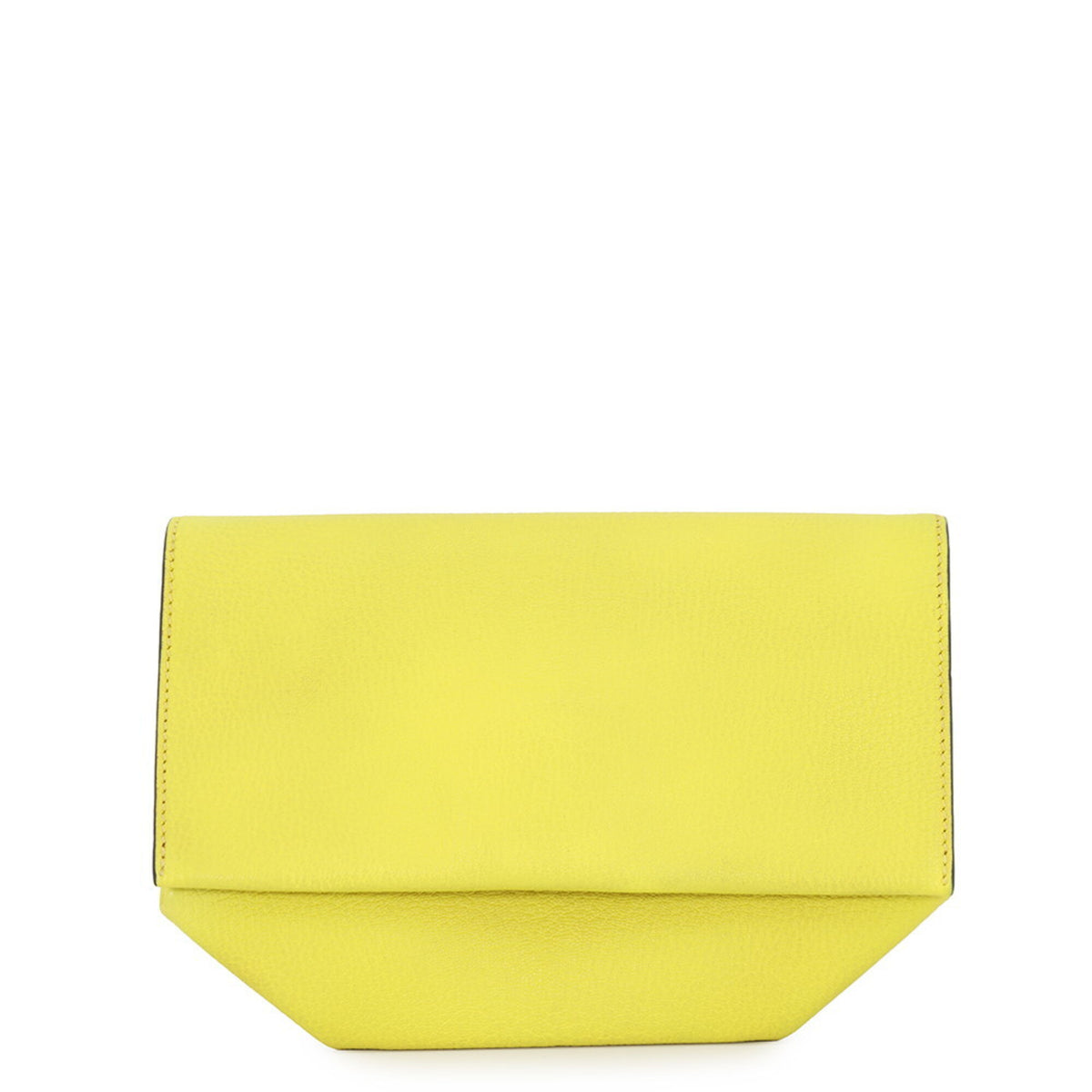 Hermes Lime Chevre Myzore Leather Clutch Bag Handbag (Pre-Owned)