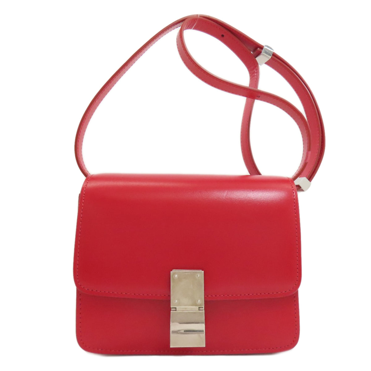 Celine Red Color Leather Shoulder Bag (Pre-Owned)