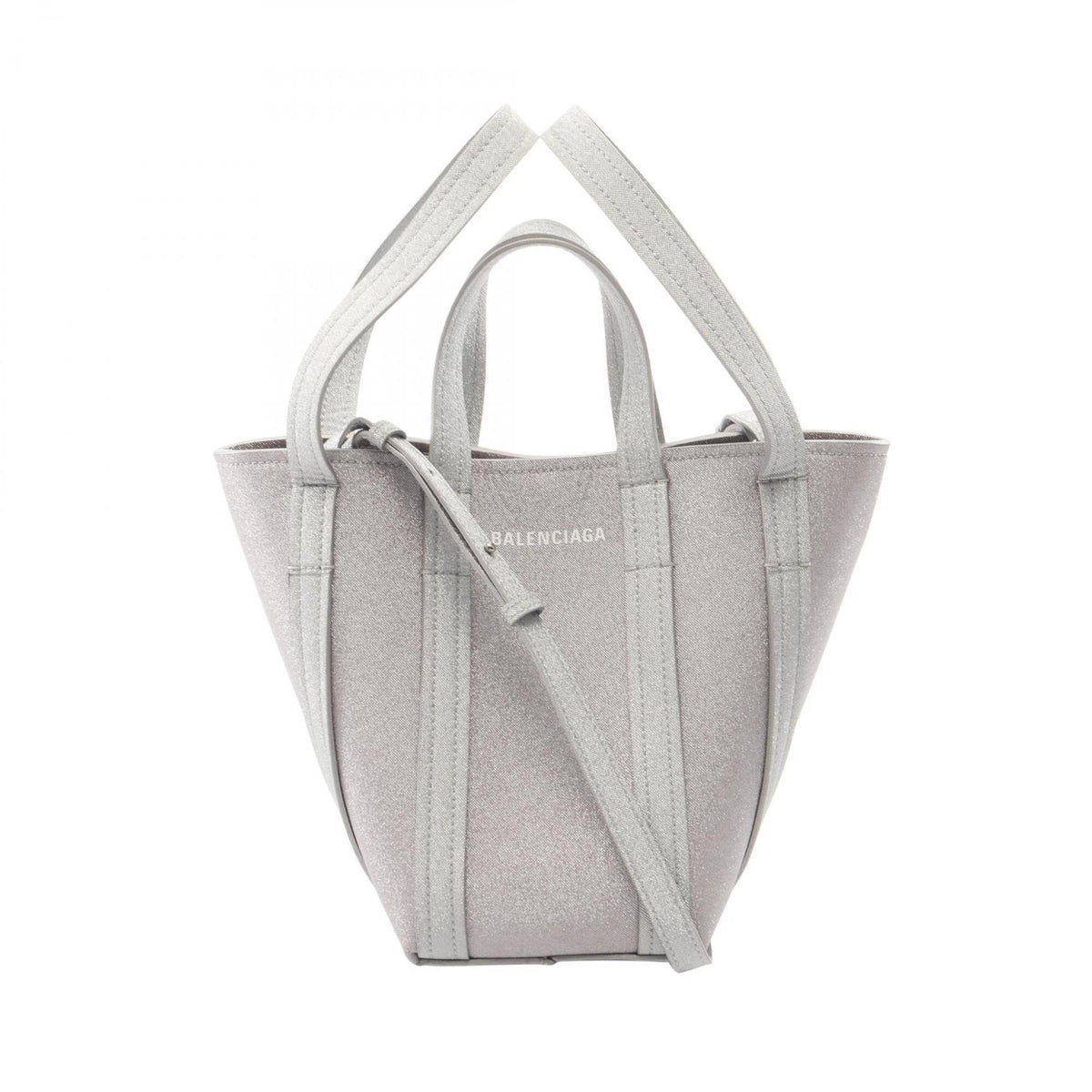 Balenciaga Silver Coated Canvas Leather Handbag (Pre-Owned)