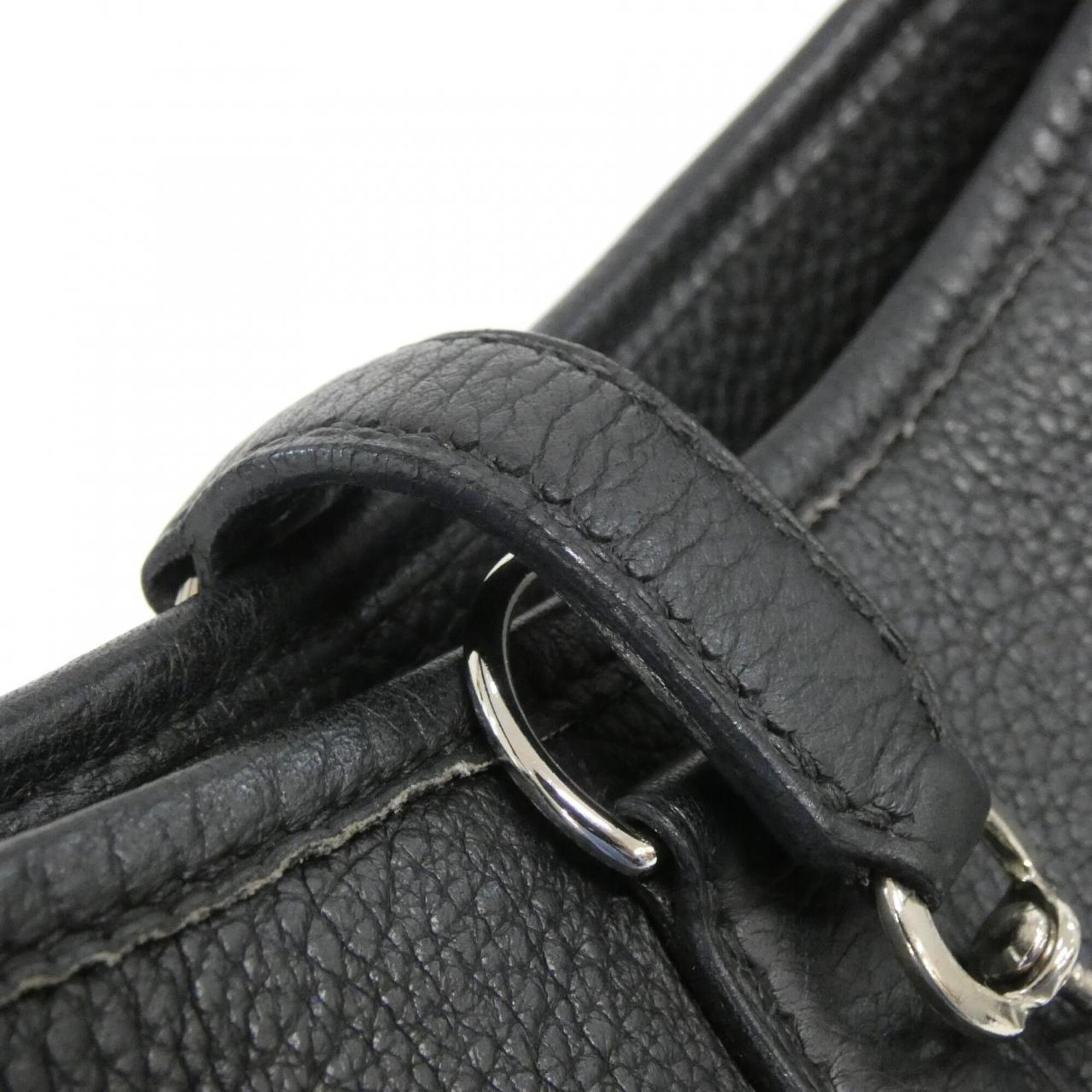 Hermes Black Taurillon Clemence Leather Shoulder Bag (Pre-Owned)
