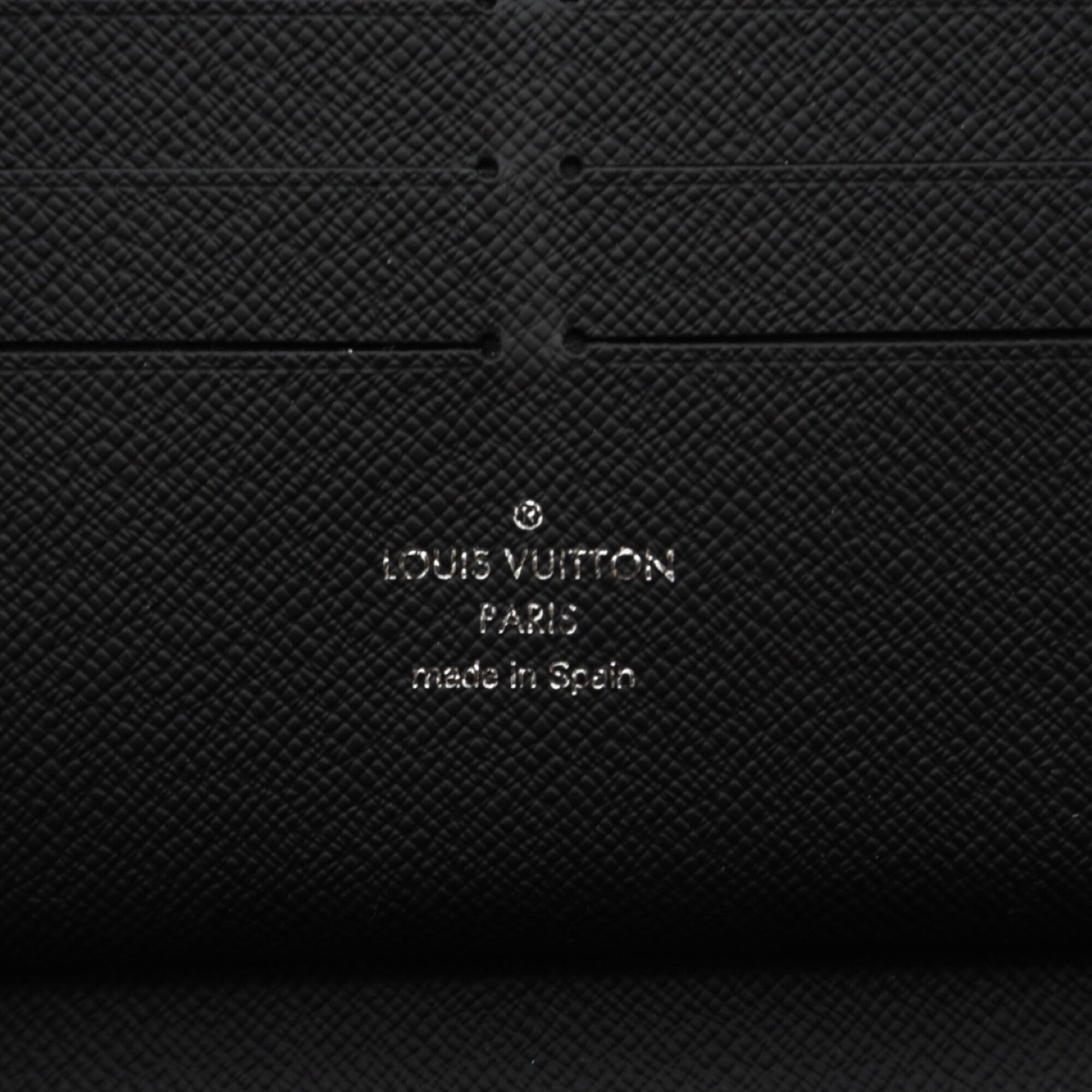 Louis Vuitton Black Gray Coated Canvas Long Wallet (Bi-Fold) (Pre-Owned)