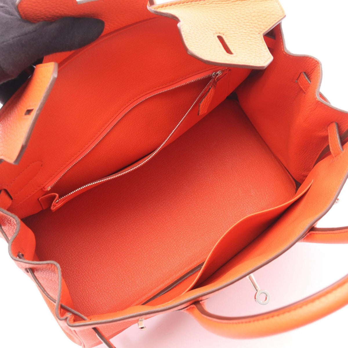 Hermes Orange Togo Leather Leather Handbag (Pre-Owned)