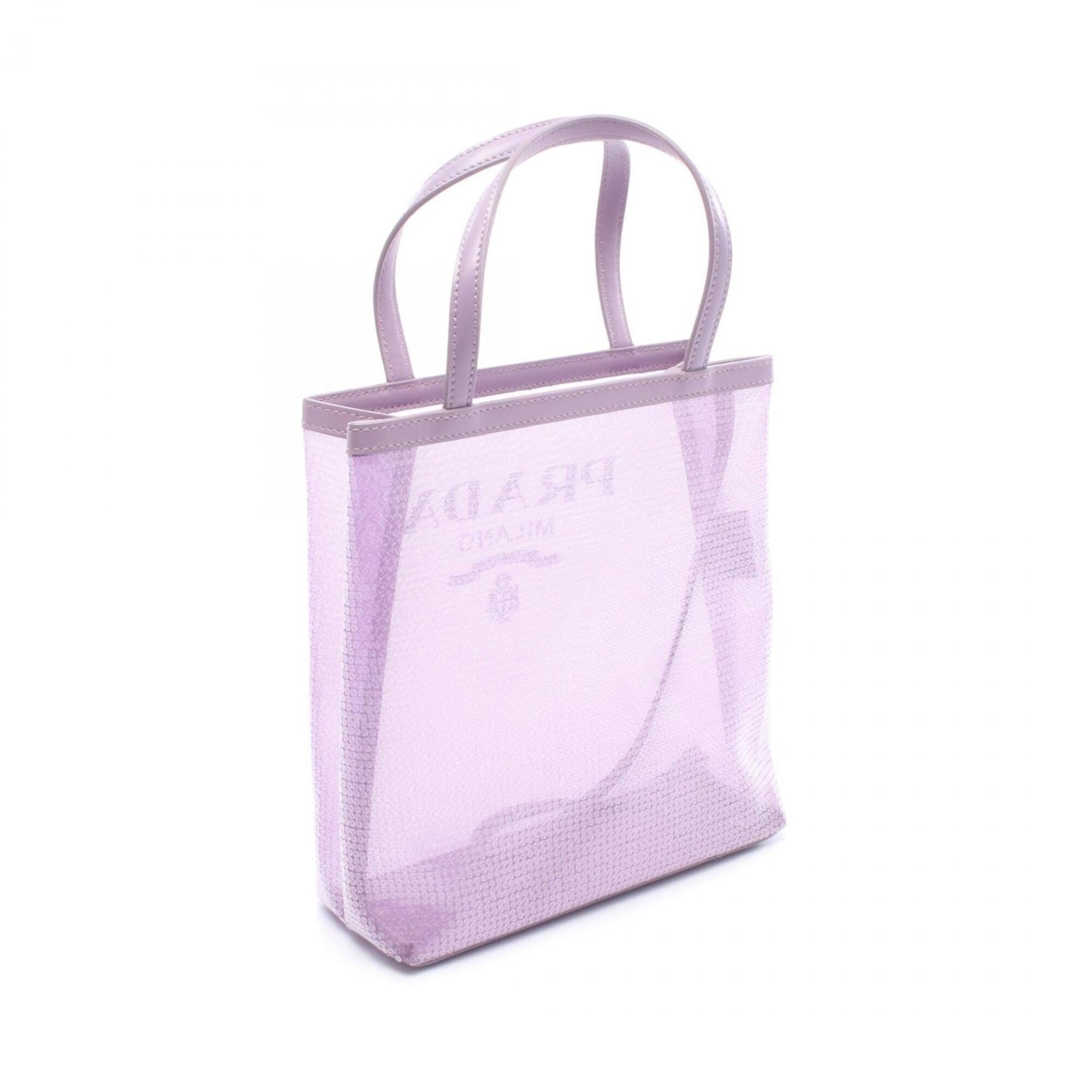 Prada Purple Leather Mesh Handbag Tote Bag (Pre-Owned)