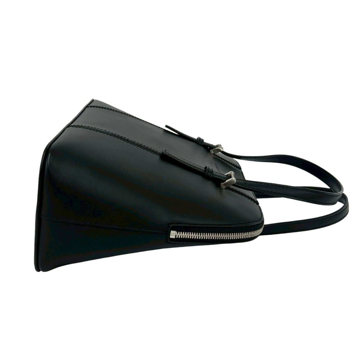 Burberry Black Leather Boston Bag Handbag (Pre-Owned)