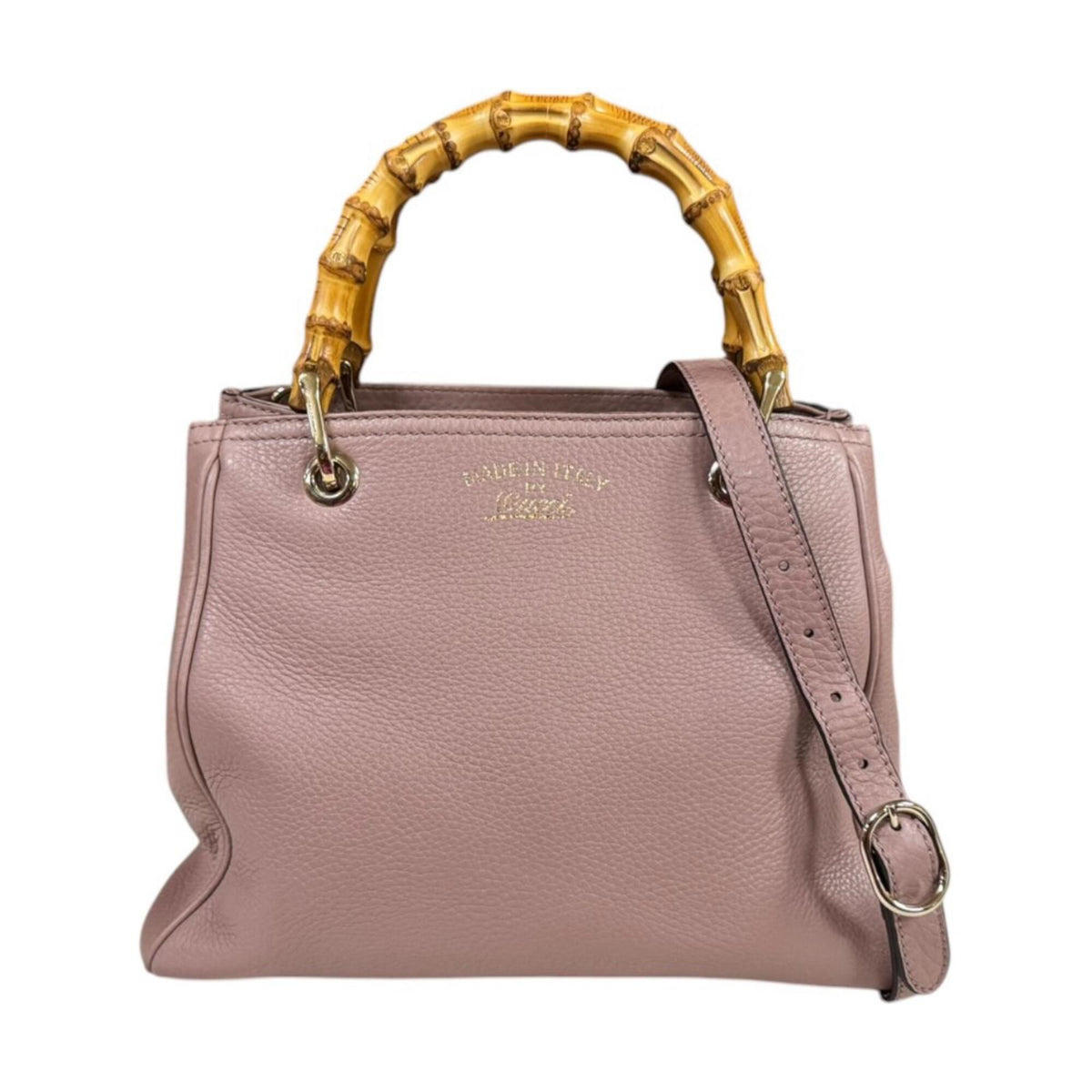 Gucci Pink Bamboo Handbag Shoulder Bag (Pre-Owned)