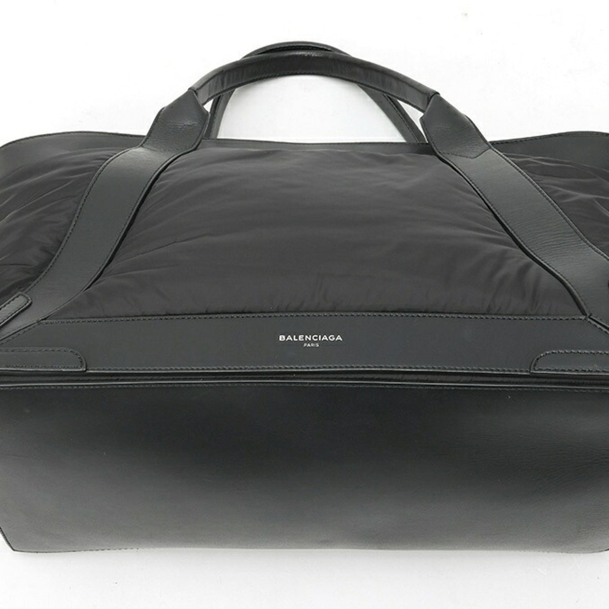 Balenciaga Black Nylon Leather Tote Bag (Pre-Owned)