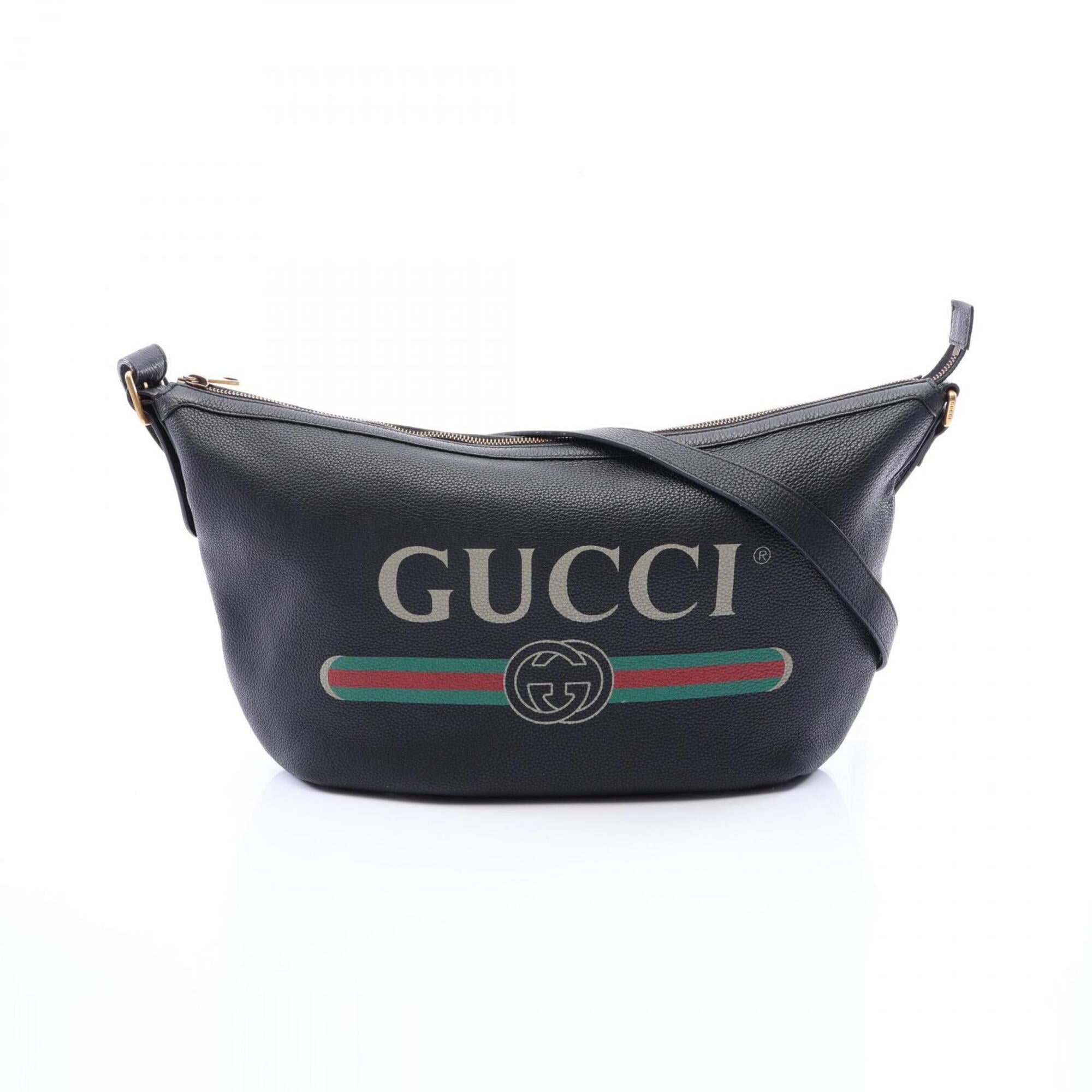Gucci Black Multi-Color Leather Handbag Shoulder Bag (Pre-Owned)