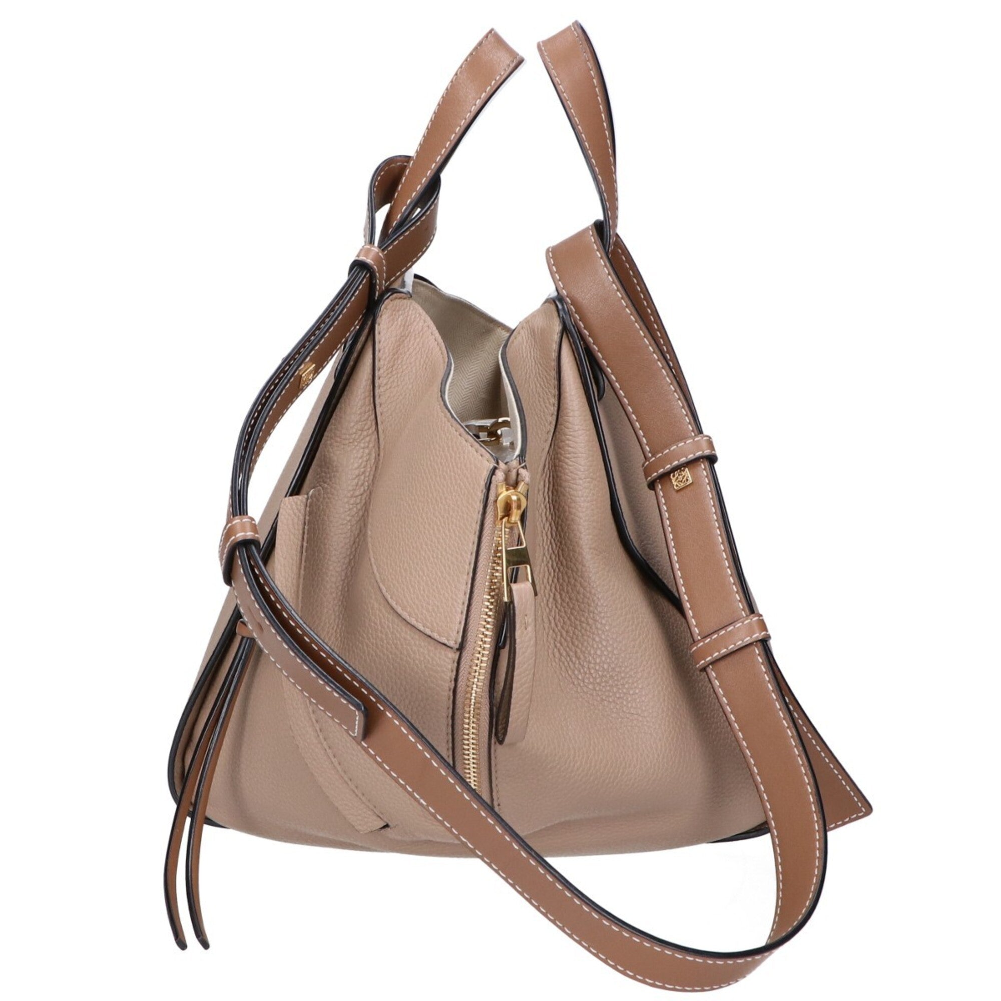 Loewe Gold Leather Handbag Shoulder Bag (Pre-Owned)