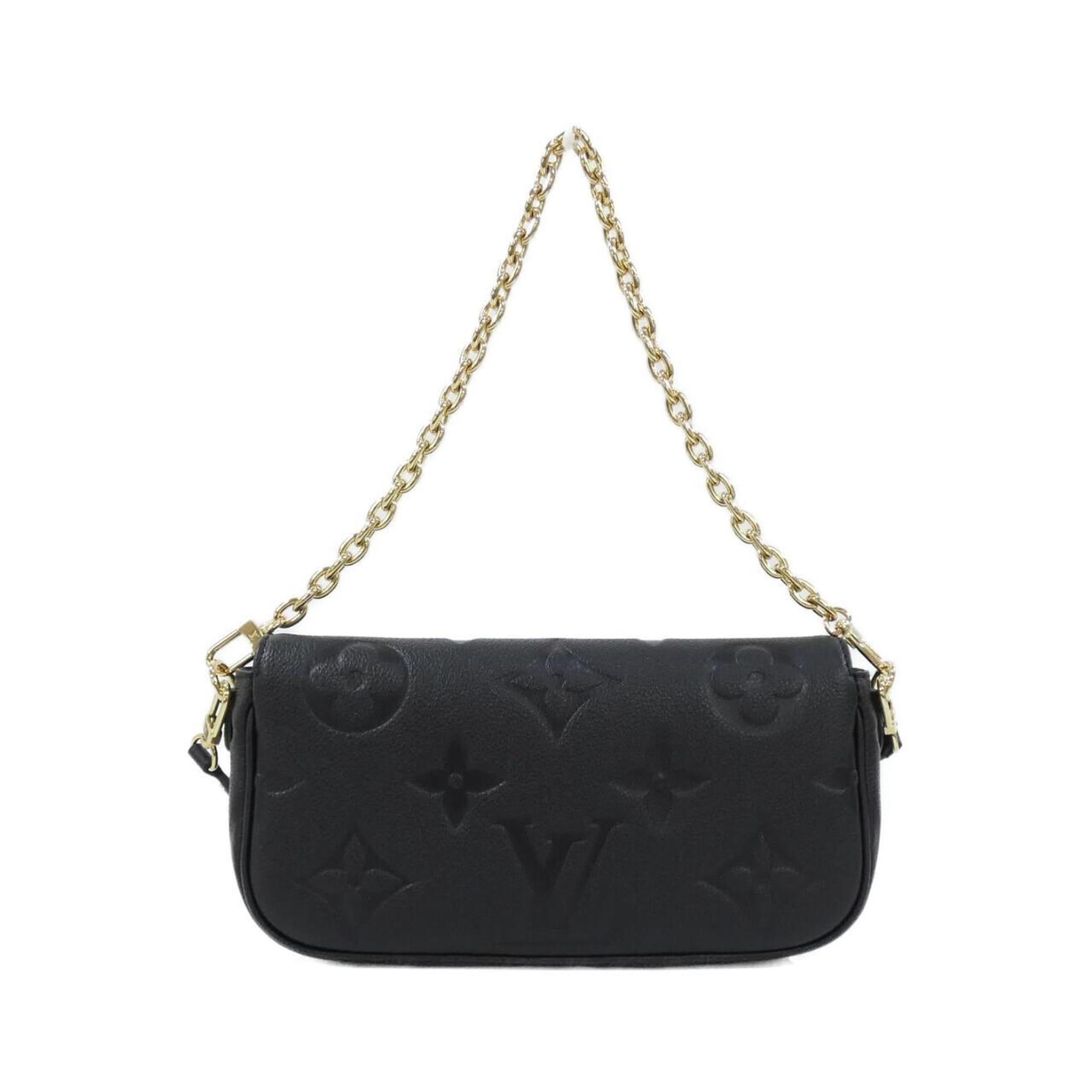 Louis Vuitton Black Leather Shoulder Bag (Pre-Owned)