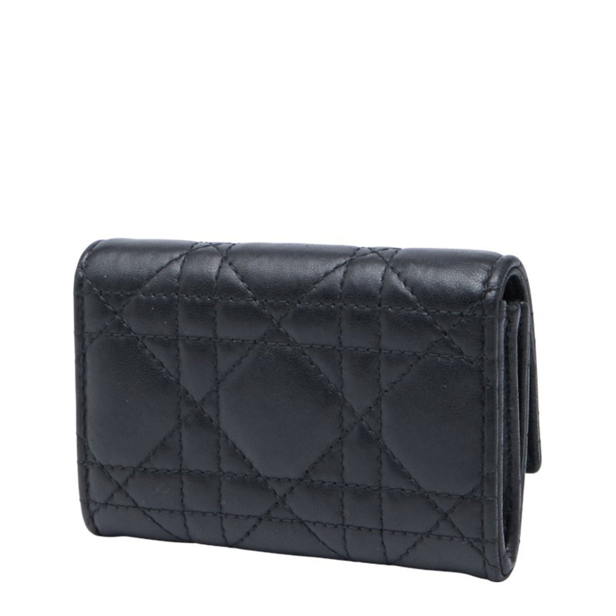Christian Dior Black Leather Wallet (Bi-Fold) (Pre-Owned)