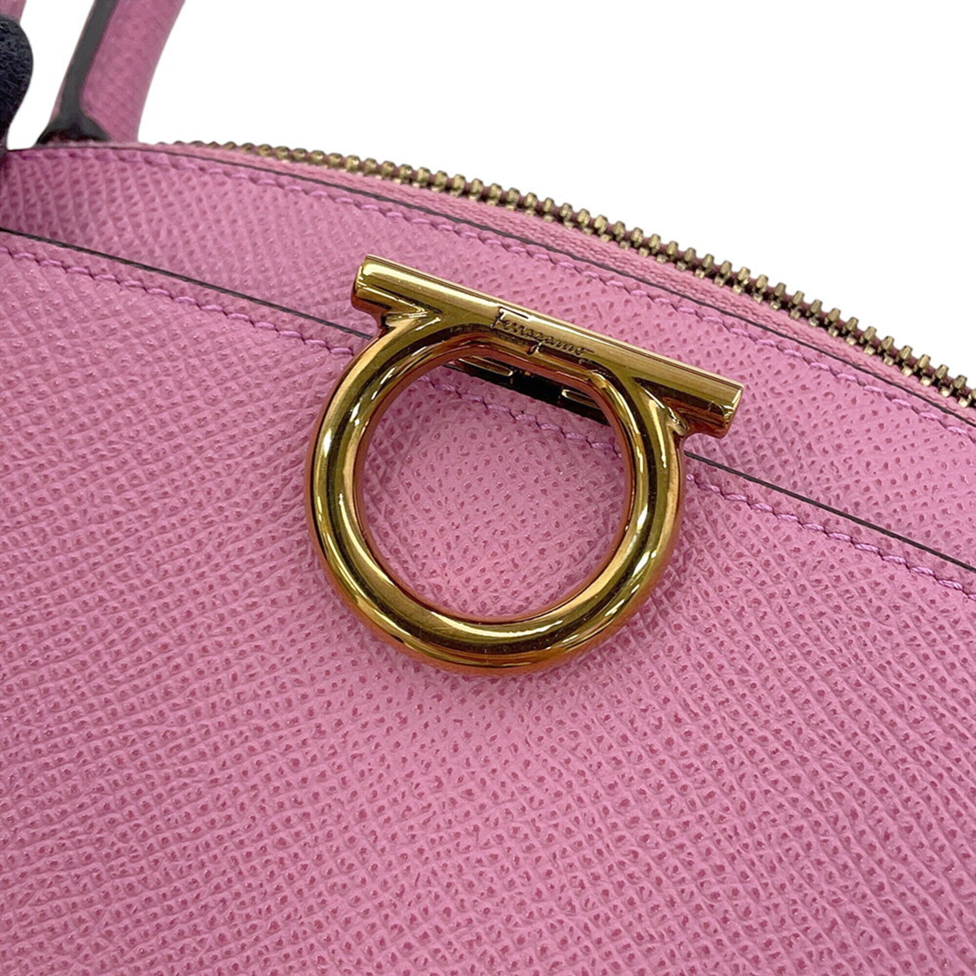 Salvatore Ferragamo Pink Yellow Leather Handbag (Pre-Owned)