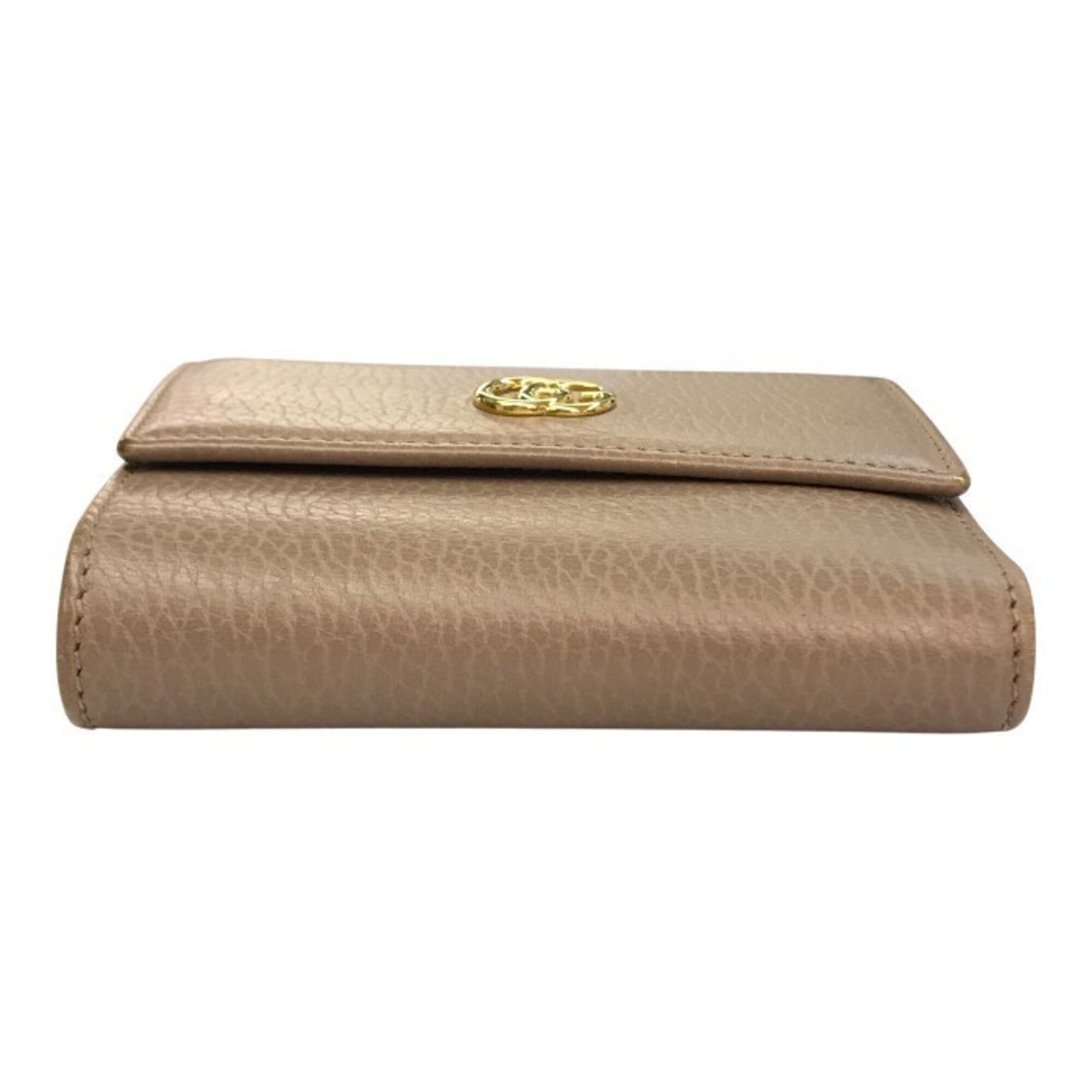 Gucci Beige Leather Wallet (Tri-Fold) (Pre-Owned)