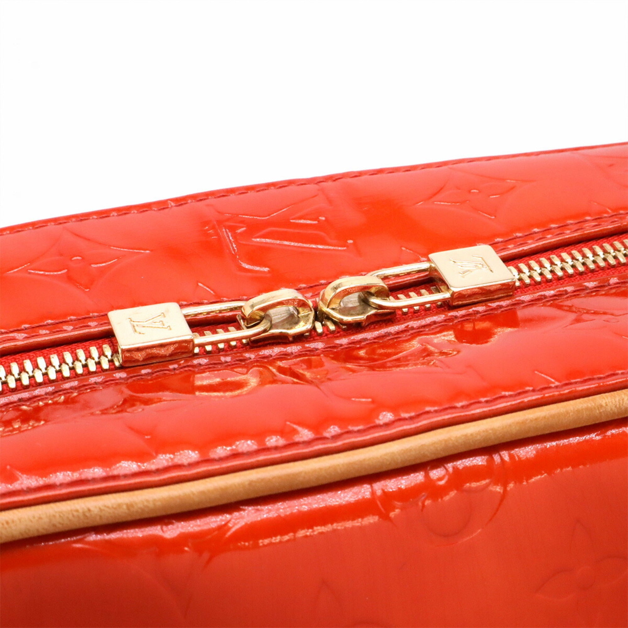 Louis Vuitton Galle Red Color Rouge Monogram Vernis Boston Bag Shoulder Bag Tote Bag (Pre-Owned)