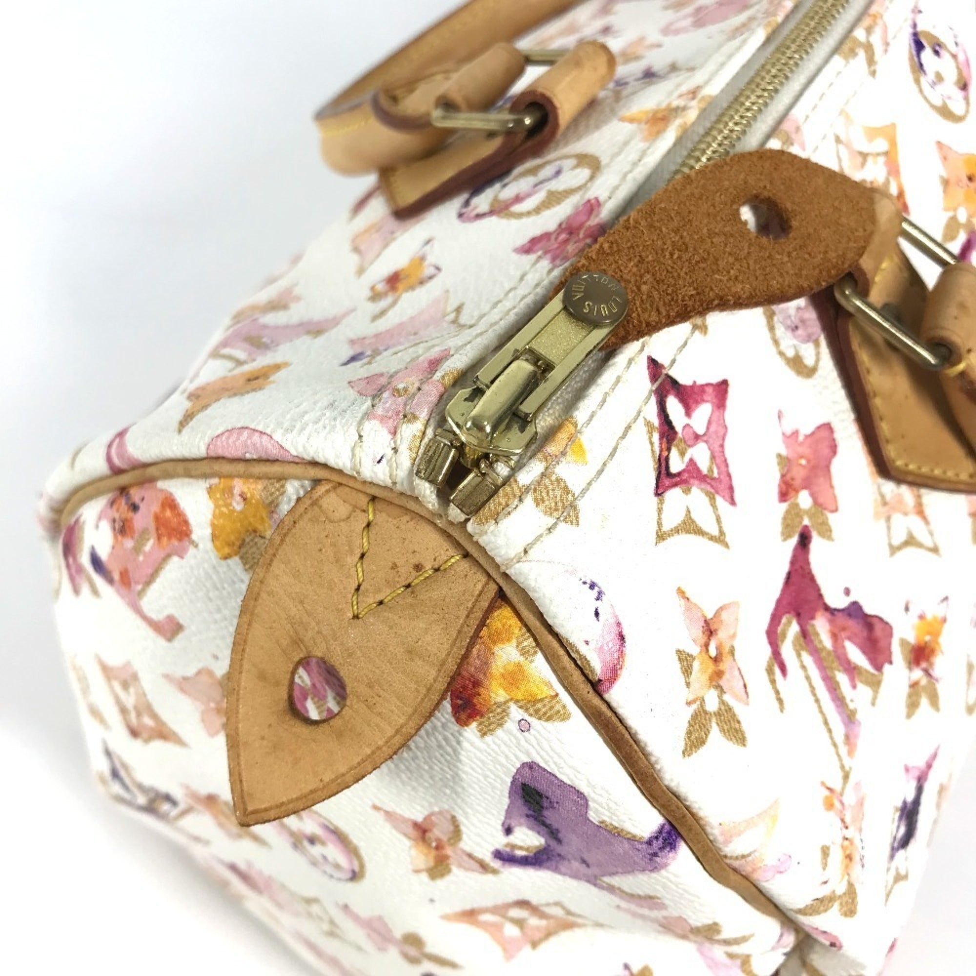 Louis Vuitton Monogram Watercolor Pink White Boston Bag Handbag (Pre-Owned)
