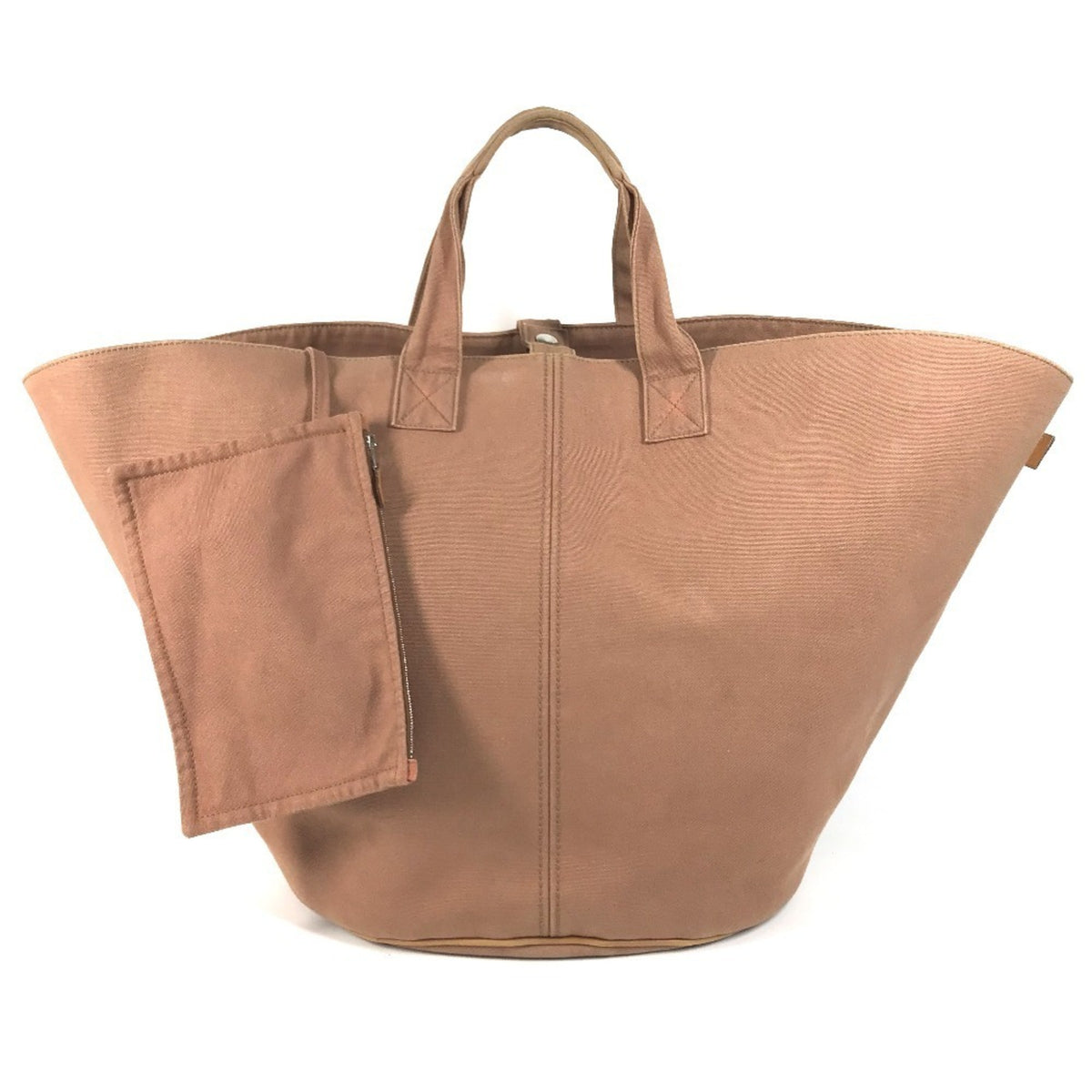 Hermes Brown Cotton Beach Bag Shoulder Bag Tote Bag (Pre-Owned)