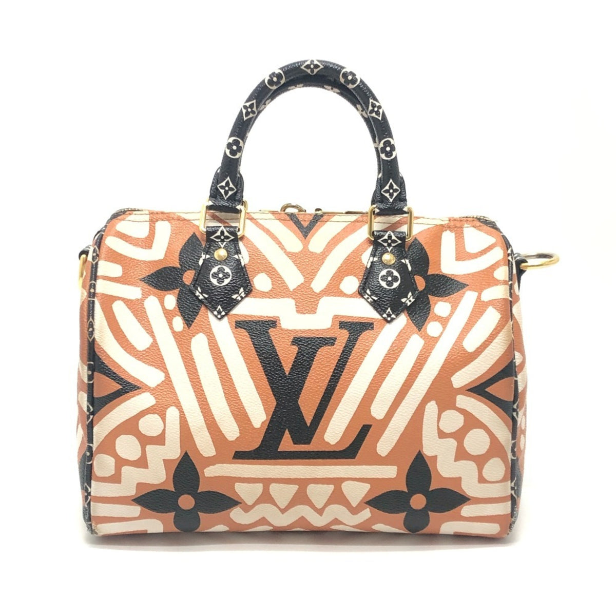 Louis Vuitton Brown White Leather Pvc Boston Bag (Pre-Owned)
