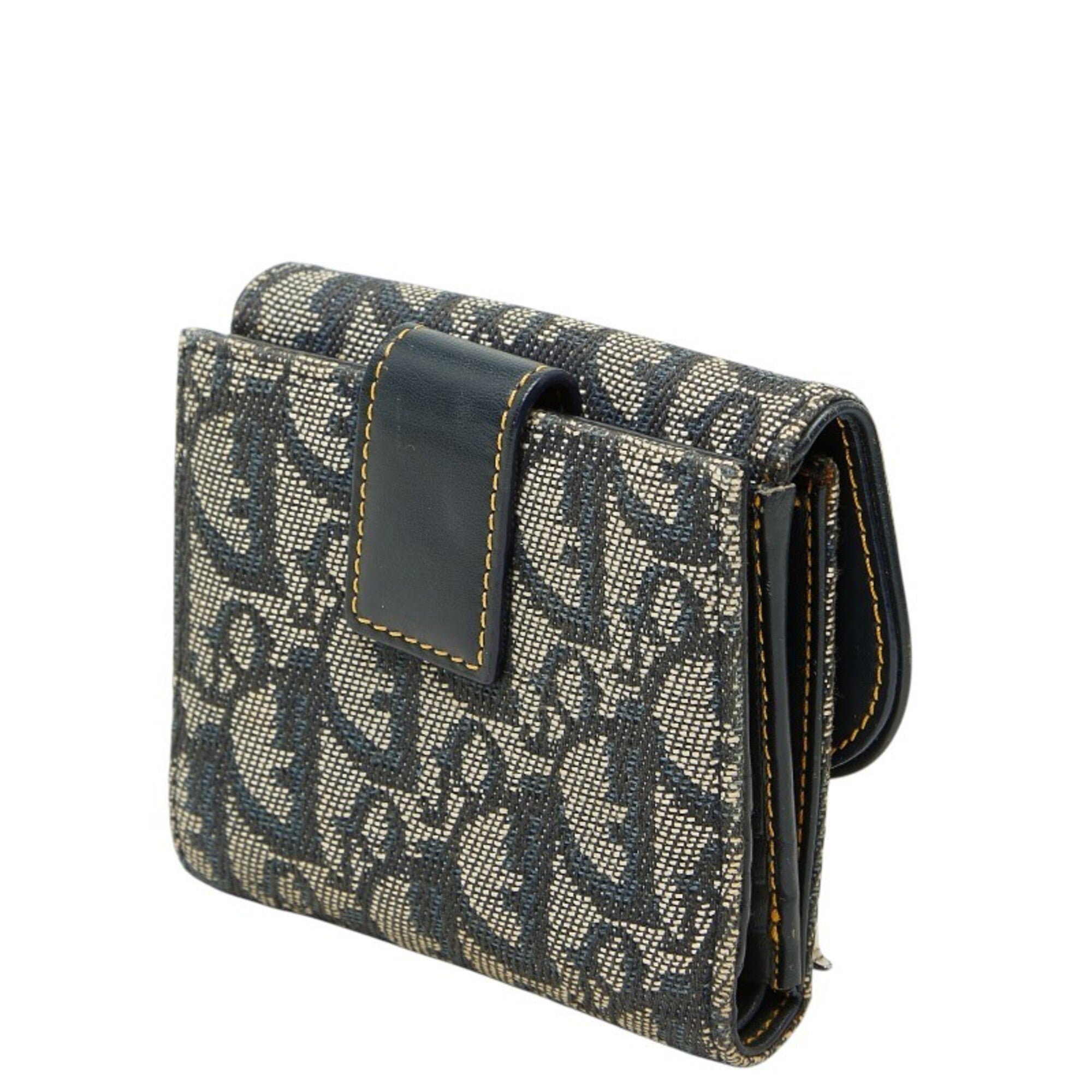 Christian Dior Navy Canvas Wallet (Bi-Fold) (Pre-Owned)