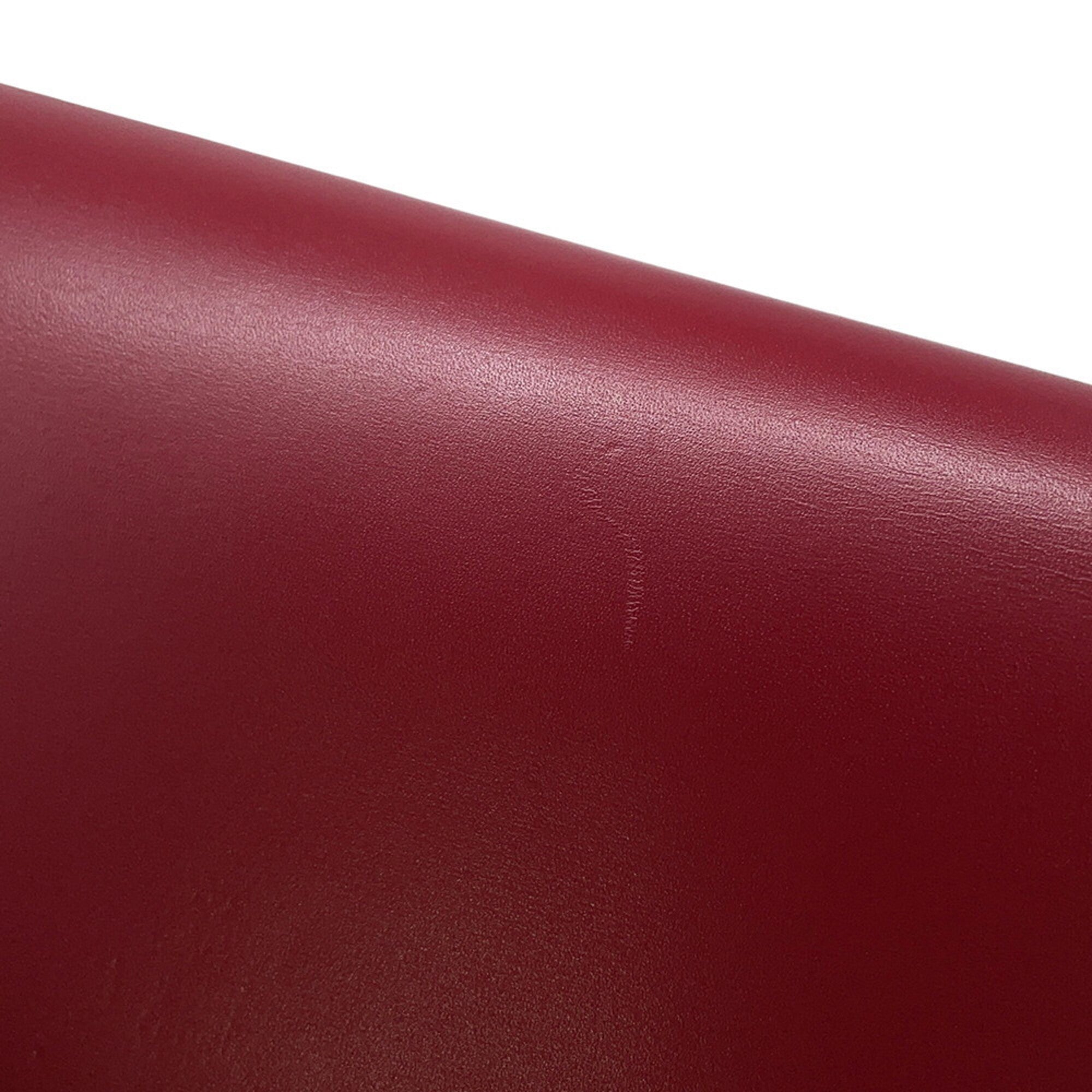 Yves Saint Laurent Red Color Leather Chain/Shoulder Wallet (Pre-Owned)