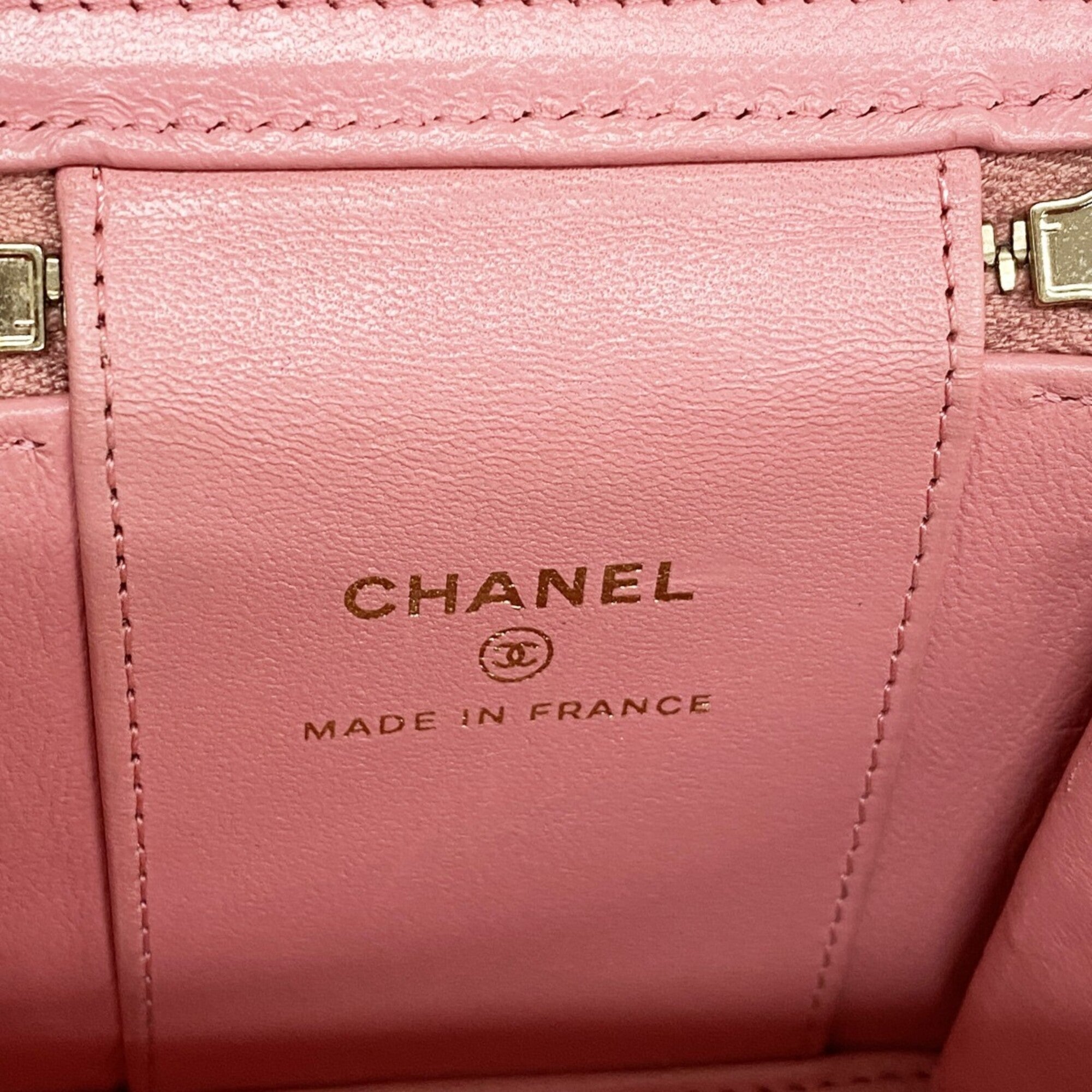 Chanel Pink Leather Vanity Bag (Pre-Owned)