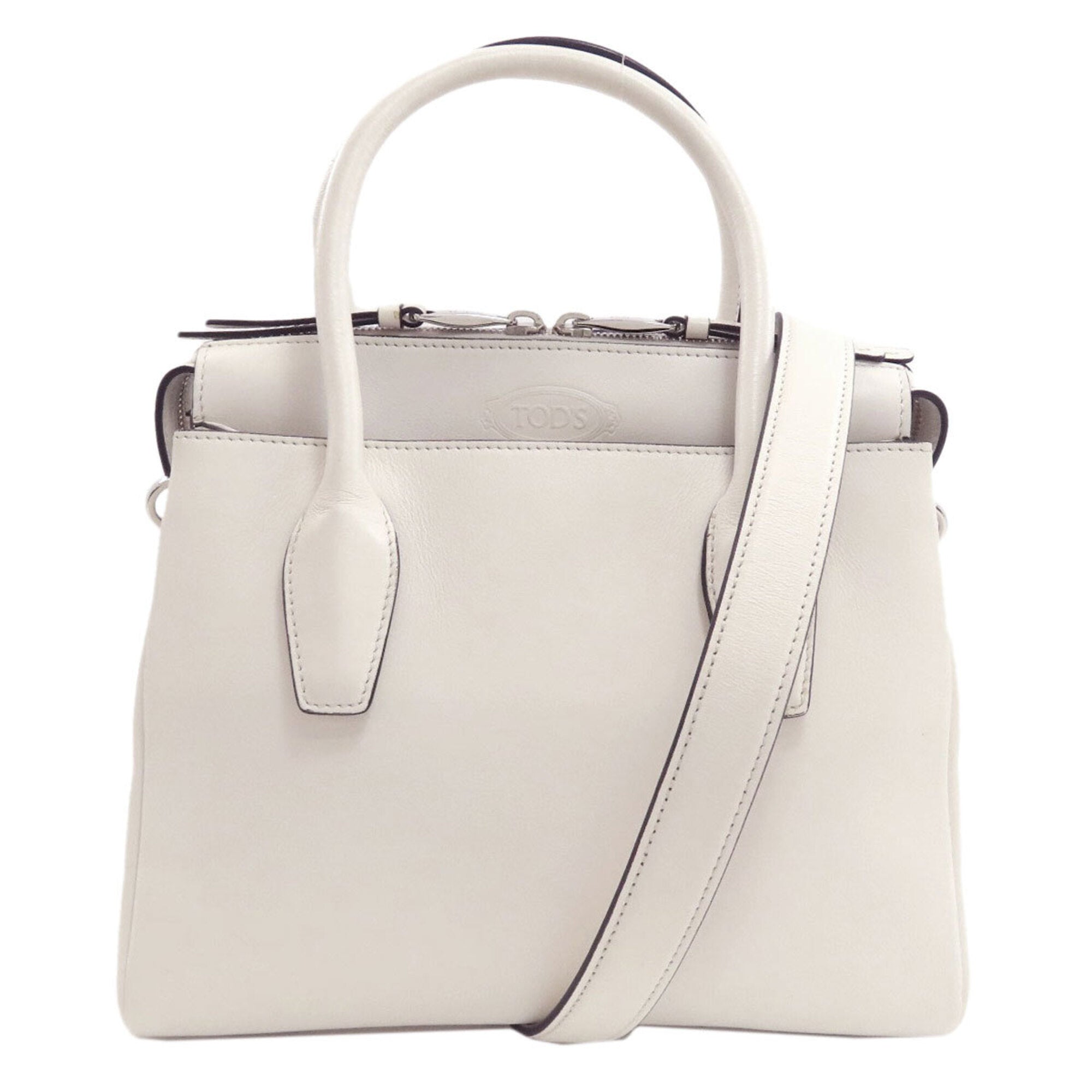 Tod's White Leather Handbag (Pre-Owned)