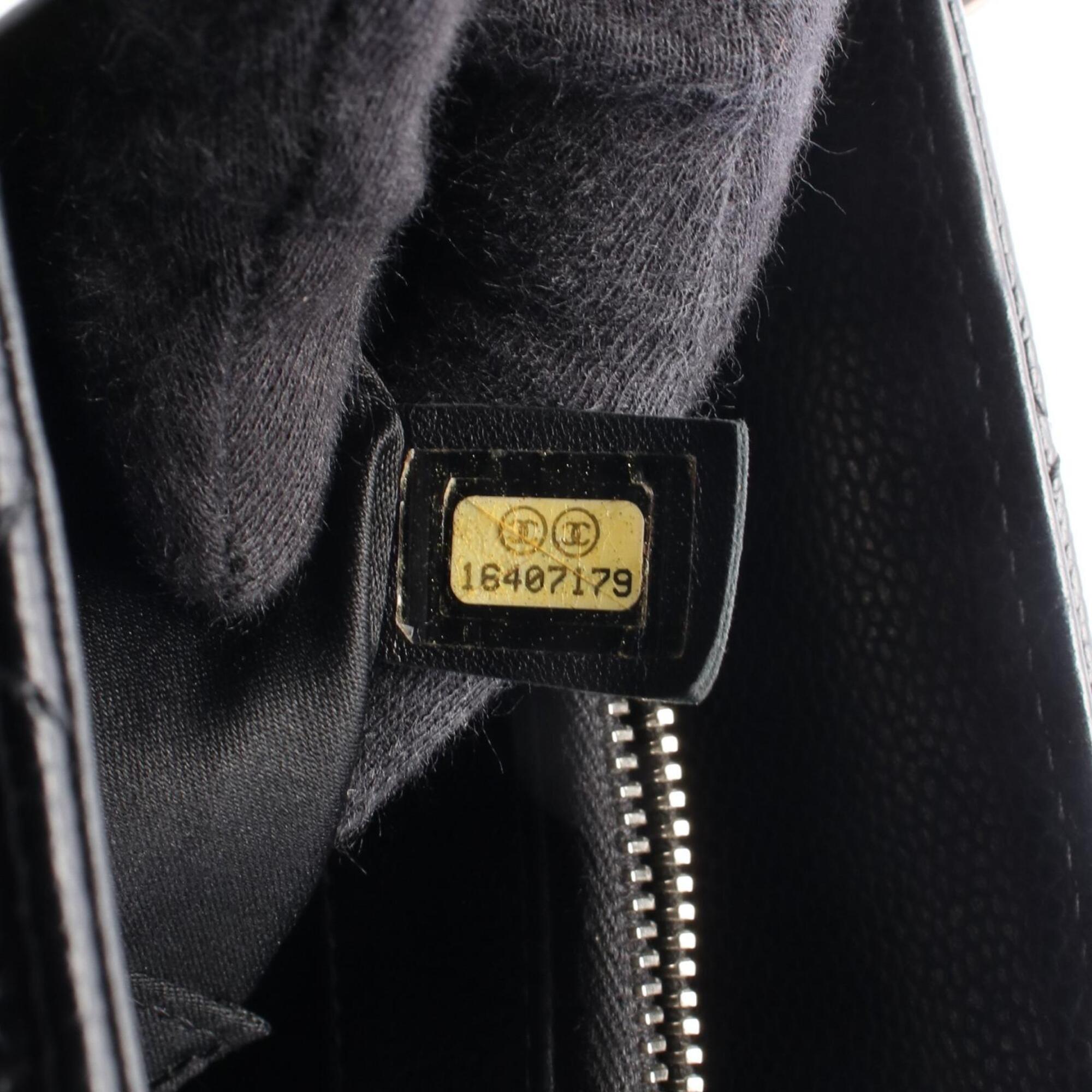 Chanel Black Grained Calfskin Handbag Tote Bag (Pre-Owned)