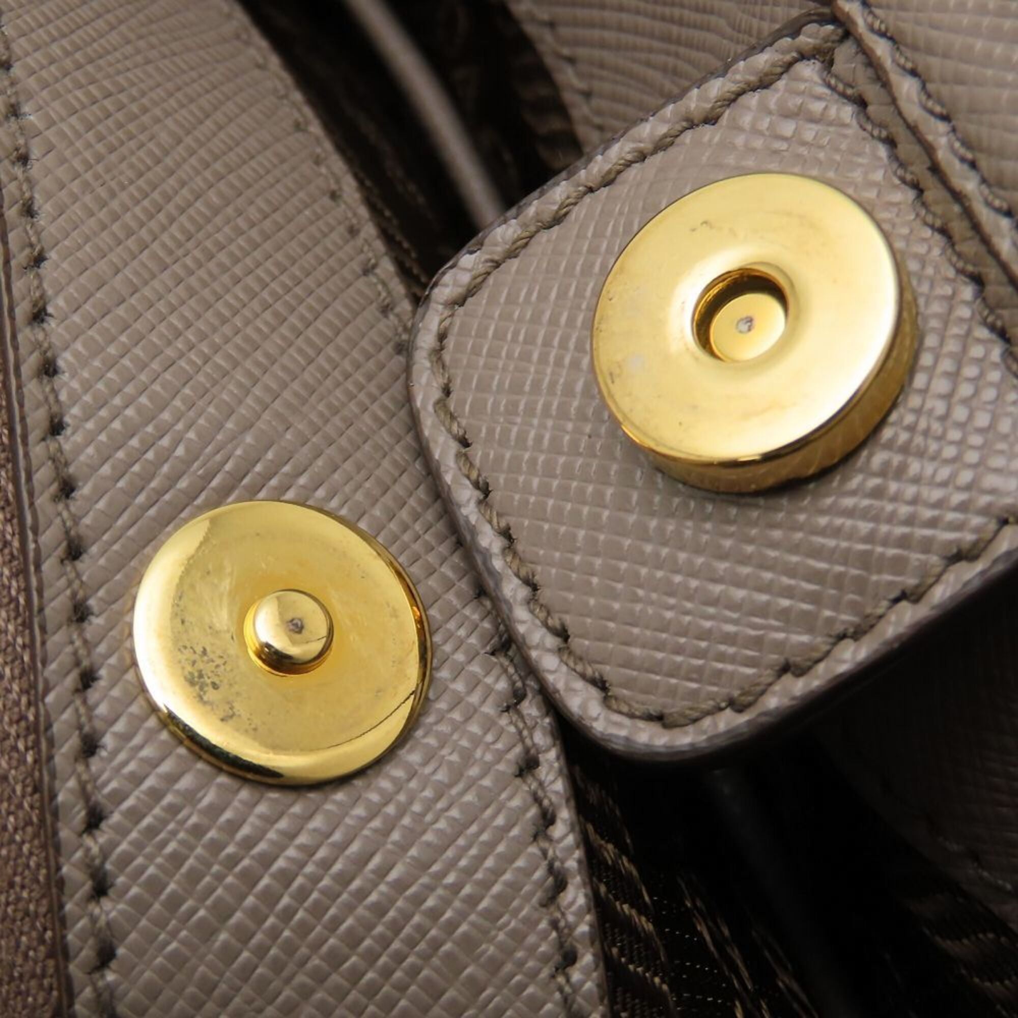 Prada Saffiano Grayish Leather Tote Bag (Pre-Owned)